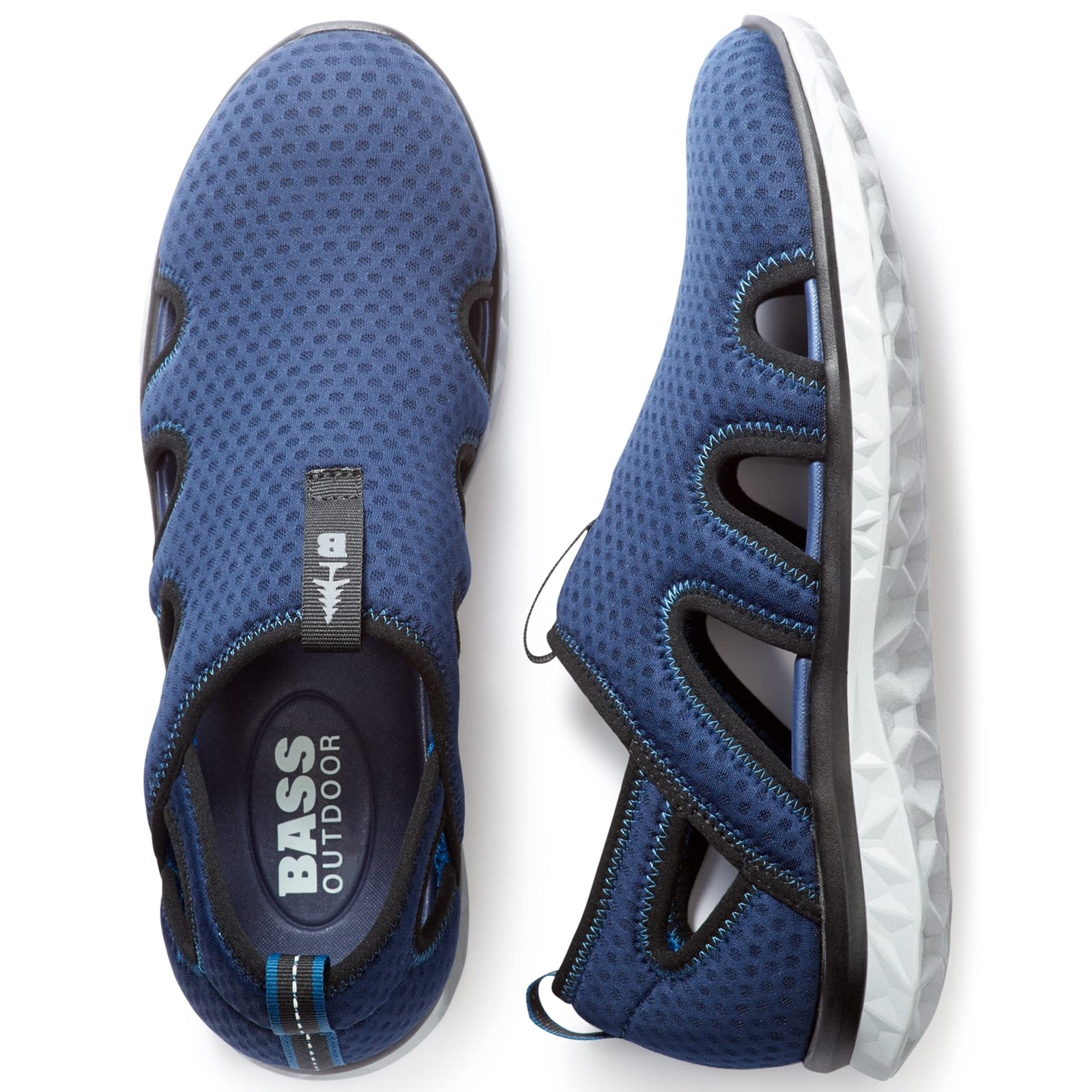 BASS OUTDOOR Men's Hex Vented Hiking Shoes – Traction-Sole Mesh Slip-Ons, Ensign