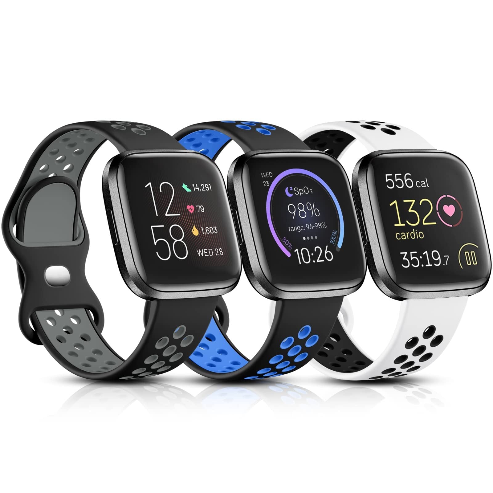 Witzon Sport Bands Compatible with Fitbit Versa 2 / Versa/Versa Lite for Women