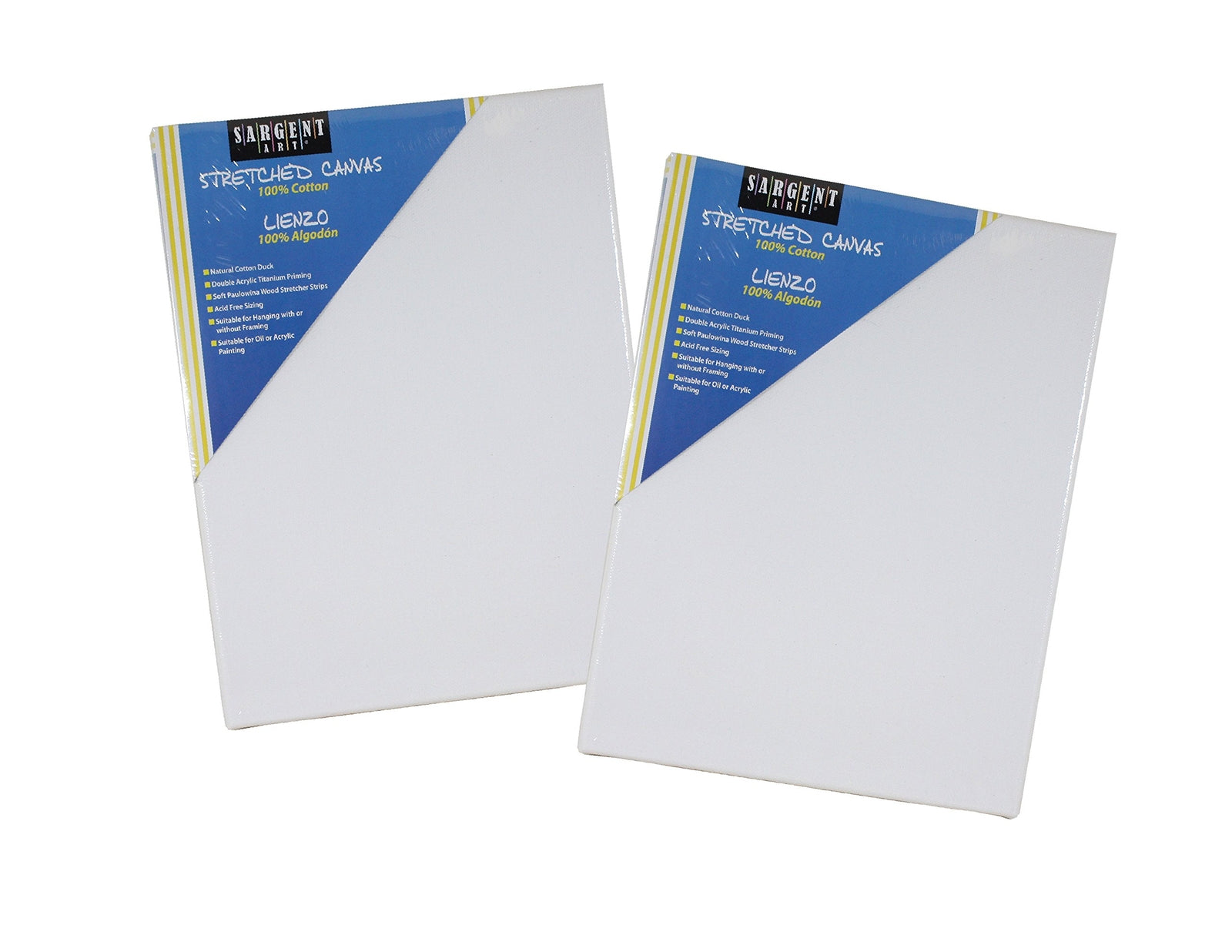 Sargent Art Value Pack 11 x 14 Inch Stretched Canvas Pack of 2, 2 Piece
