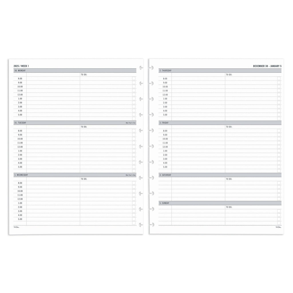 2025 TUL® Discbound Weekly Planner Refill Pages, Letter Size, January To