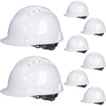 Leumoi 8 Pieces 4 Pt. Suspension Hard Hat Bulk Safety Helmets Adjustable Ratchet