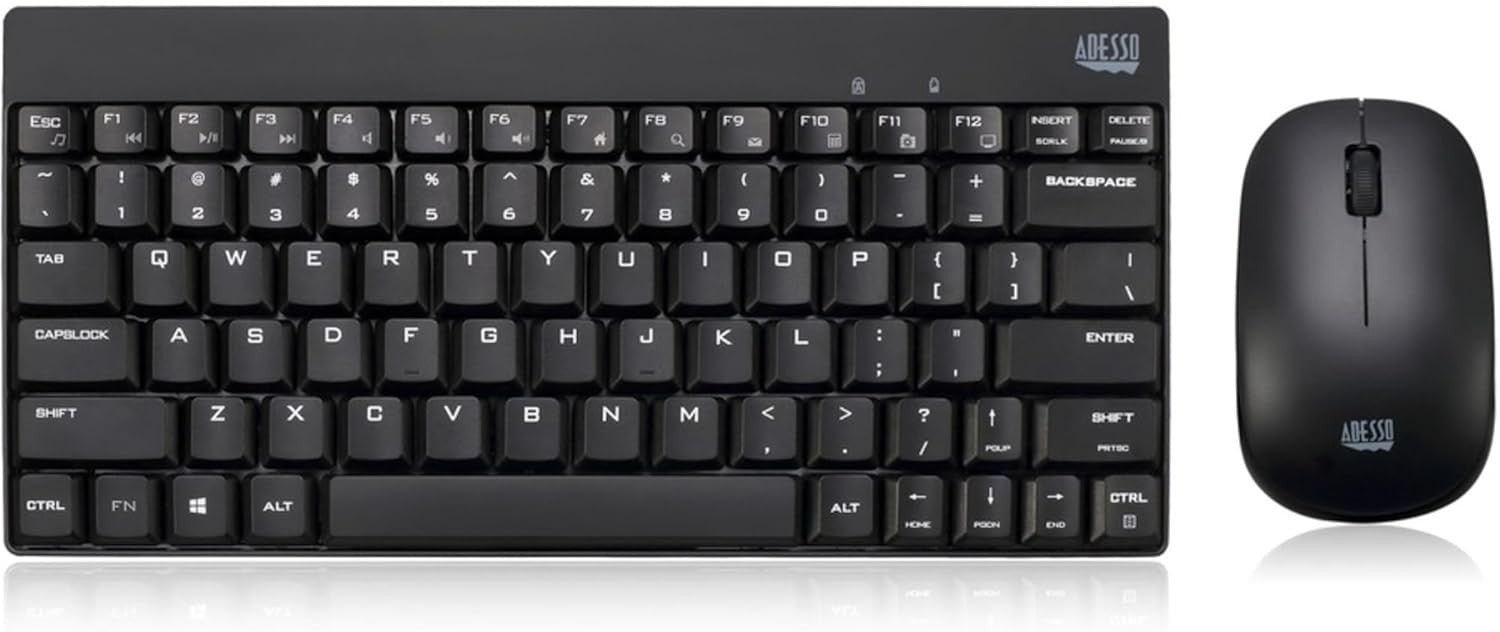 Adesso WKB-1100CB Wireless Spill Resistant Mini Keyboard and Mouse Combo