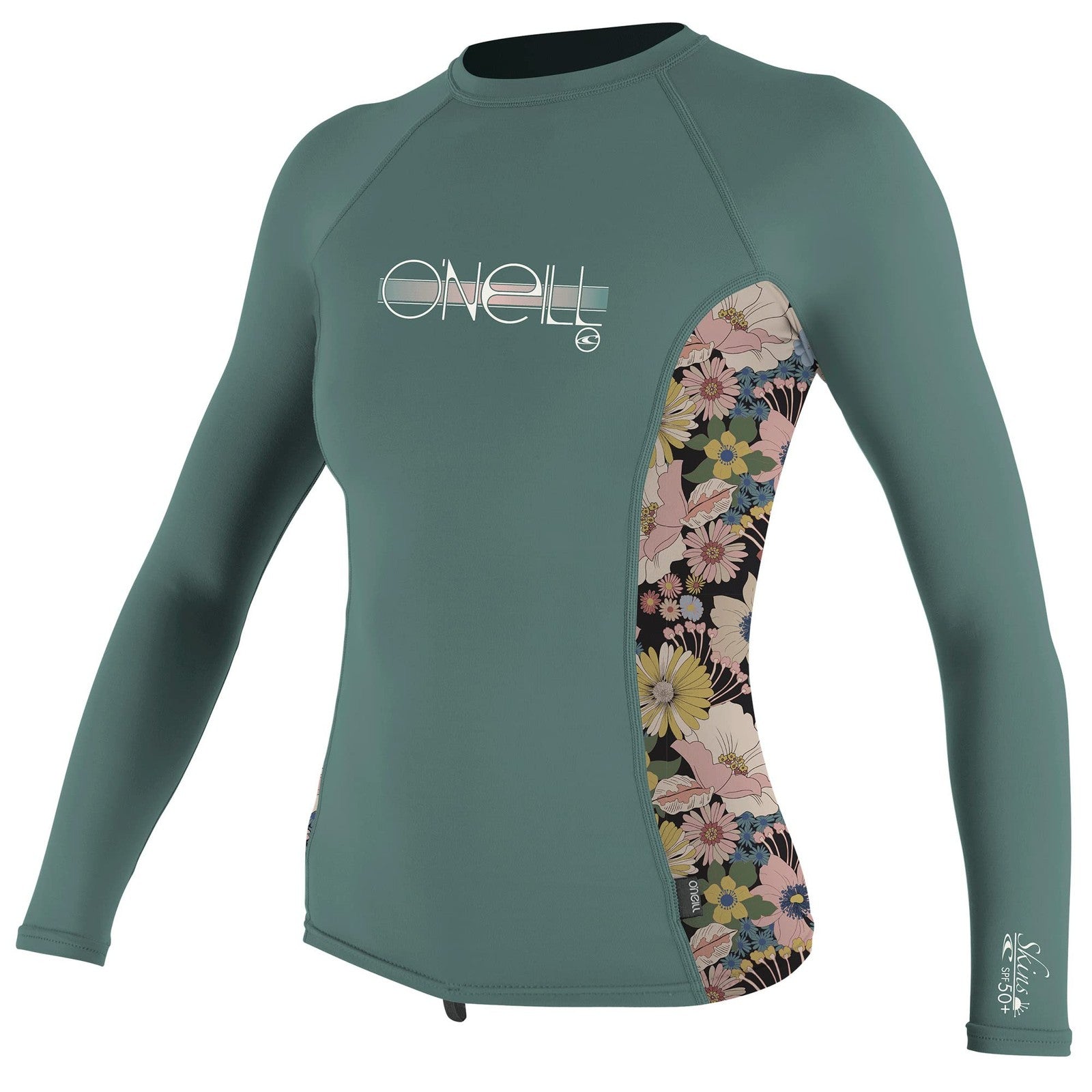 O'Neill Girls Premium Skins Upf 50+ Long Sleeve Rash Guard, Papaya/Sky, 12