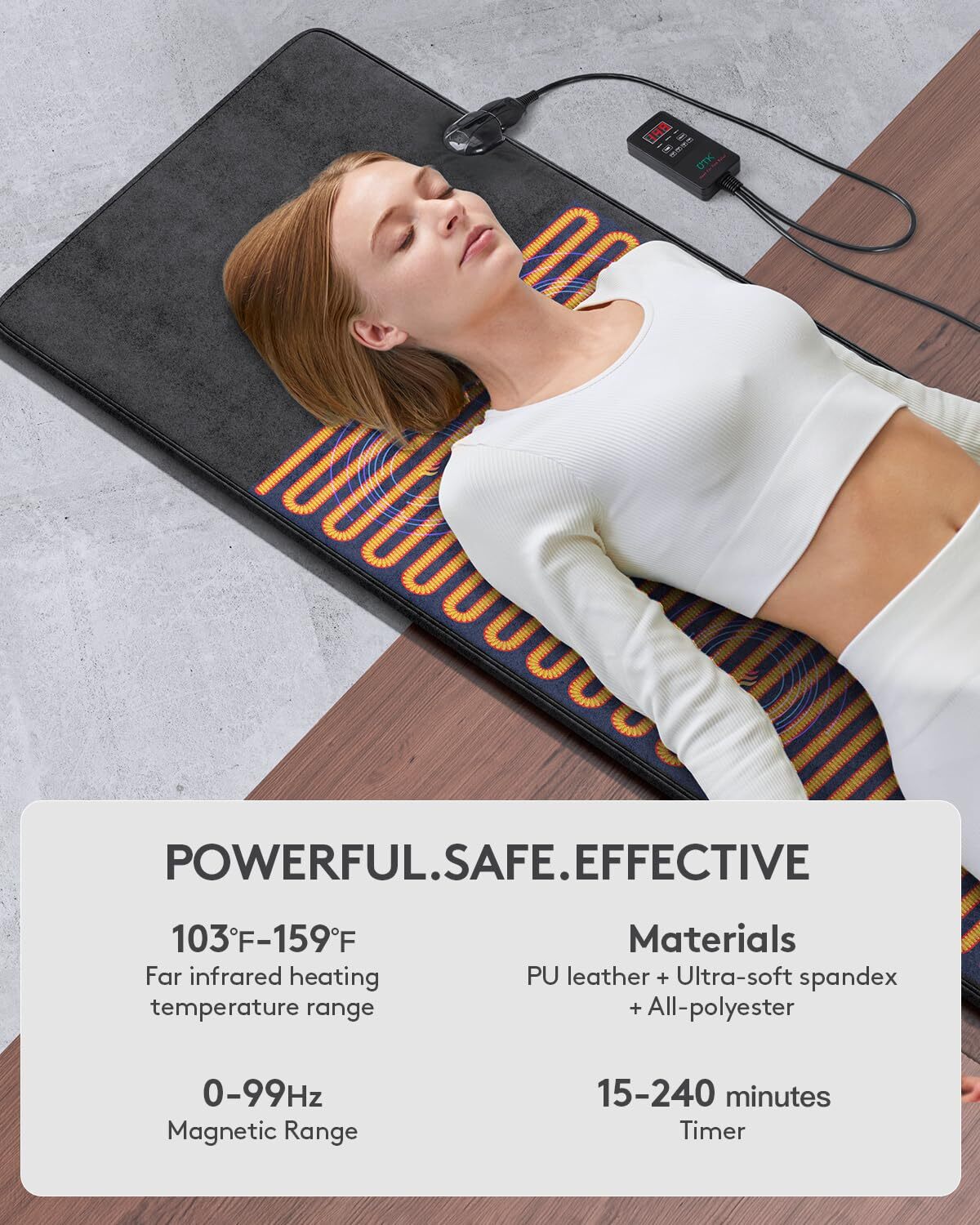 UTK Full Body Magnetic Therapy Mat Far Infrared Heating Pad for Pain Relief A...