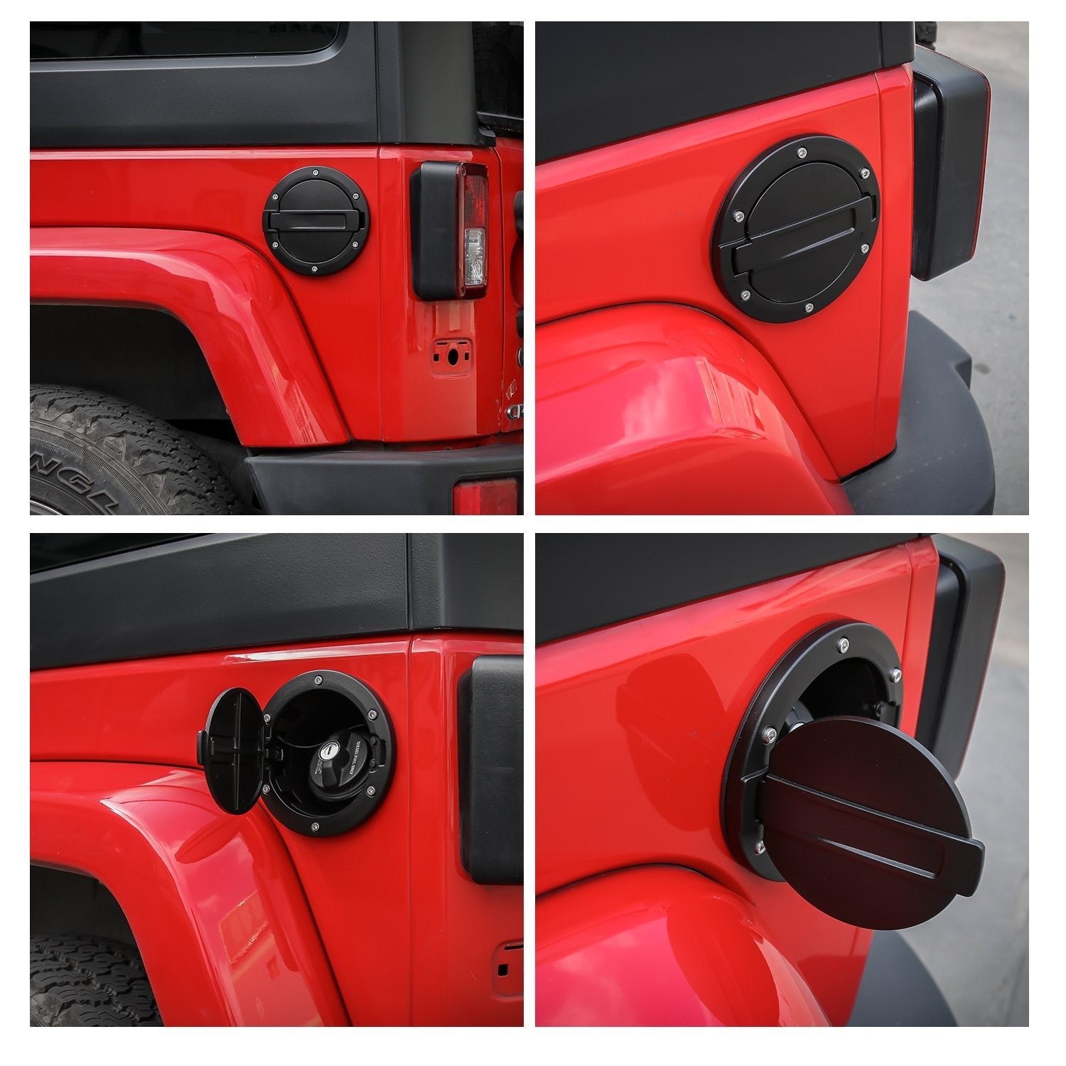 Fuel Tank Cover Filler Door Cover Gas Tank Cap 4-Door 2-Door for 2007-2016 Jeep