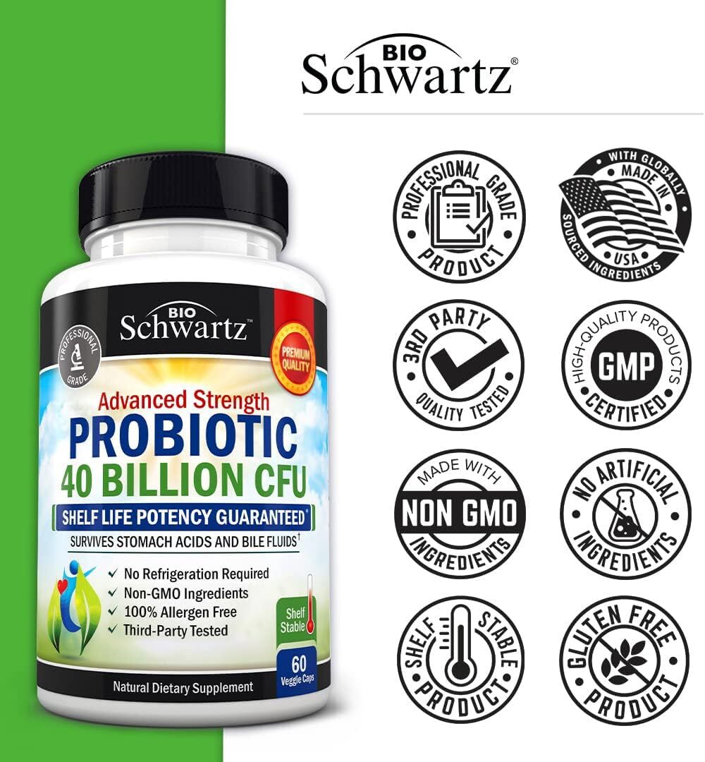 Daily Probiotic Supplement with 40 Billion CFU - Gut Health Complex with
