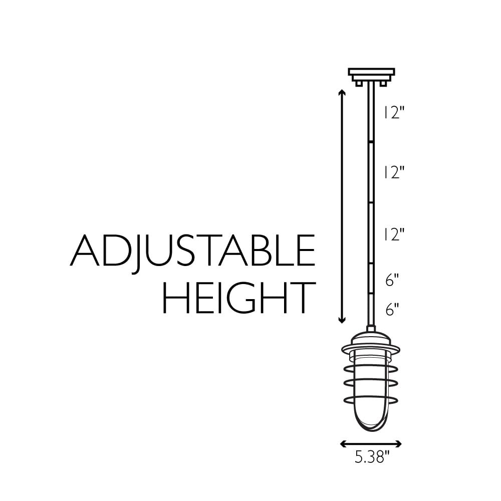 Design House 588962-PC Seaton Classic Industrial 1-Light Indoor Dimmable Pendant