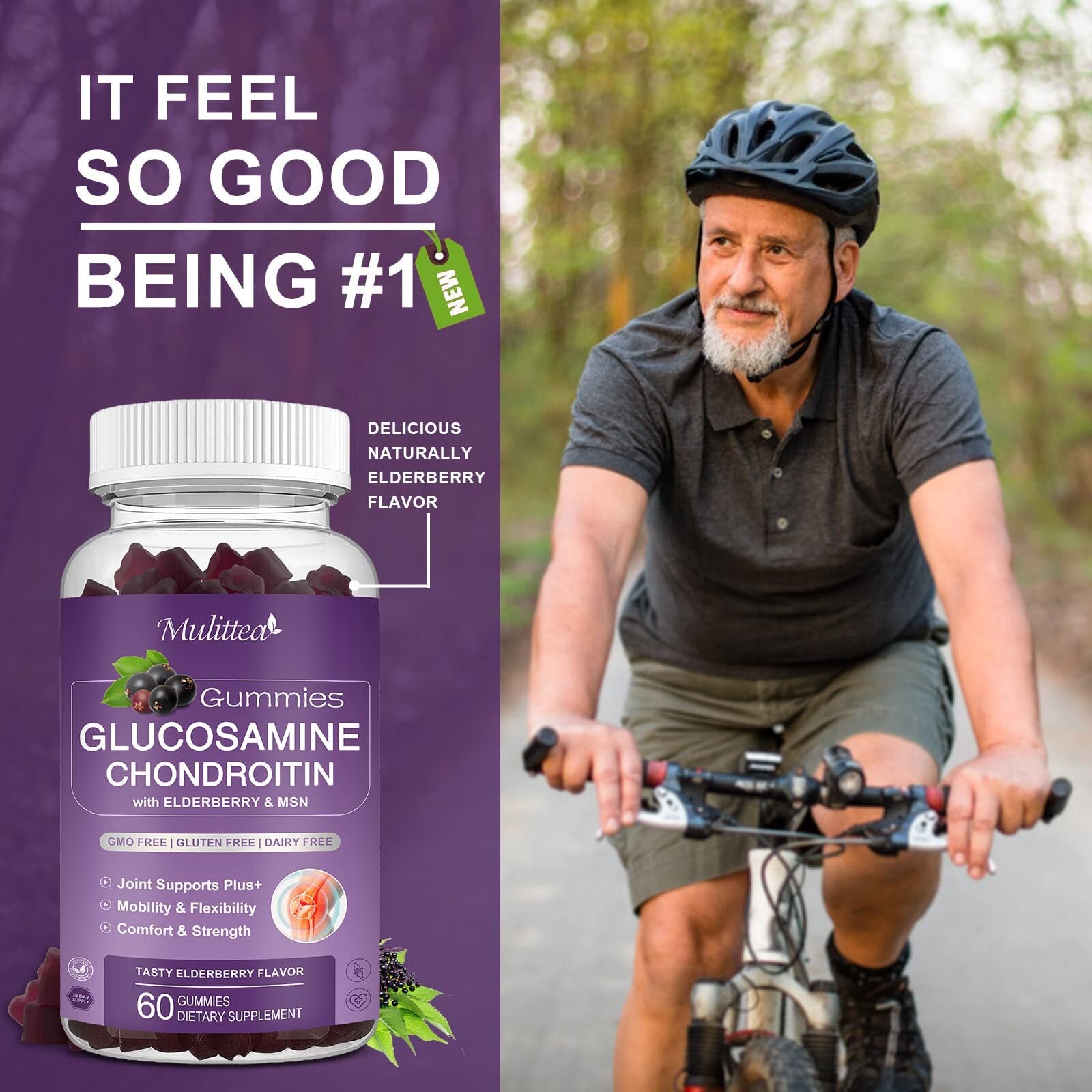 Mulittea Glucosamine Chondroitin Gummies - Extra Strength Joint Support