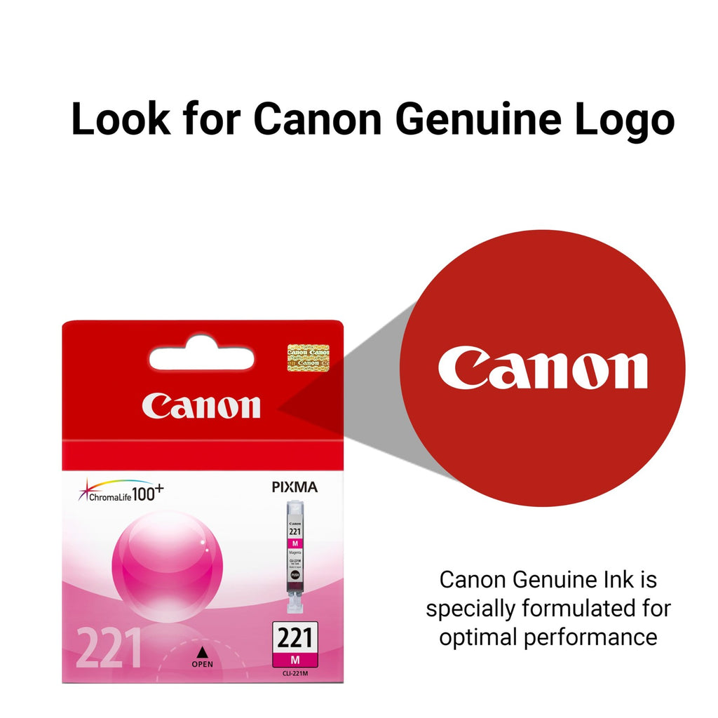 Canon CLI-221 Genuine Magenta Ink Tank, Compatible with MP980, MP560, MP620,