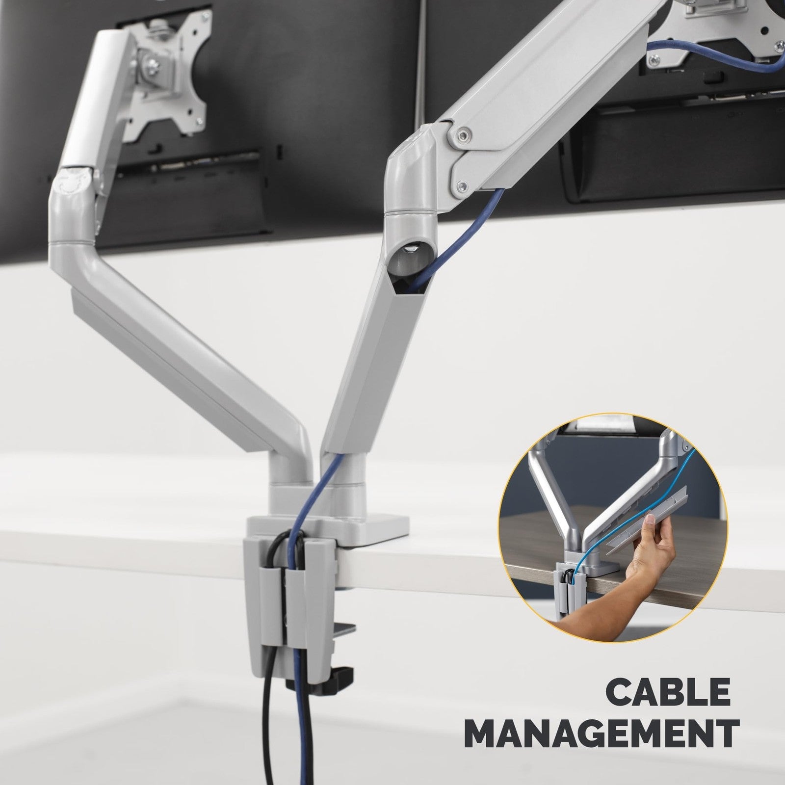 Fellowes Platinum Series Dual Monitor Arm for 40-Inch Monitors, Full Motion,