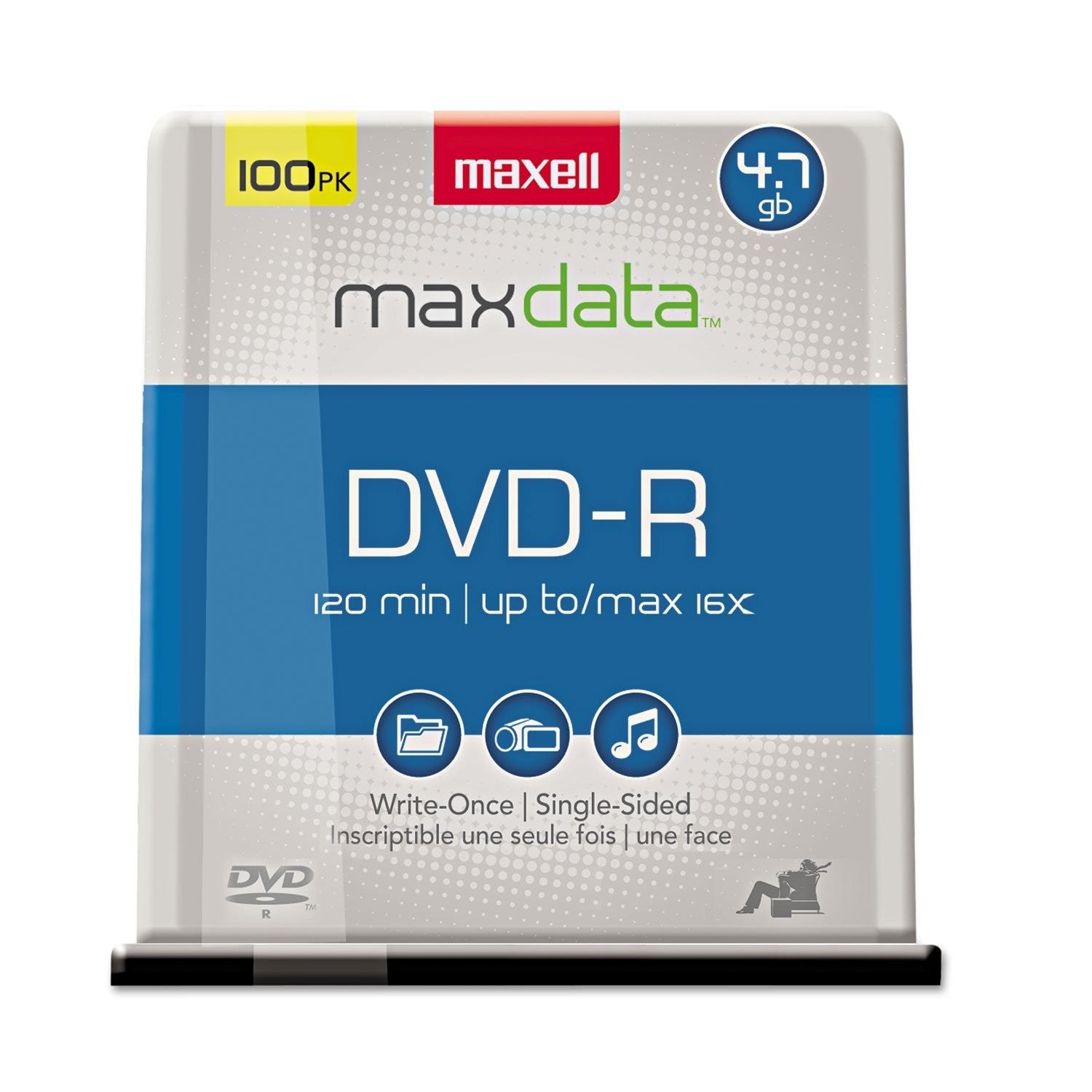 Maxell 638002 DVD-R Discs, 4.7GB, 16x, w/Jewel Cases, Gold, 5/Pack