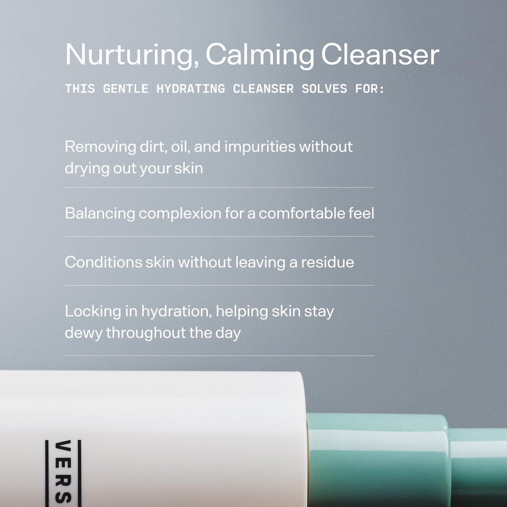 Versed Gentle Hydrating Facial Cleanser - Cream Face Cleanser with Hyaluronic