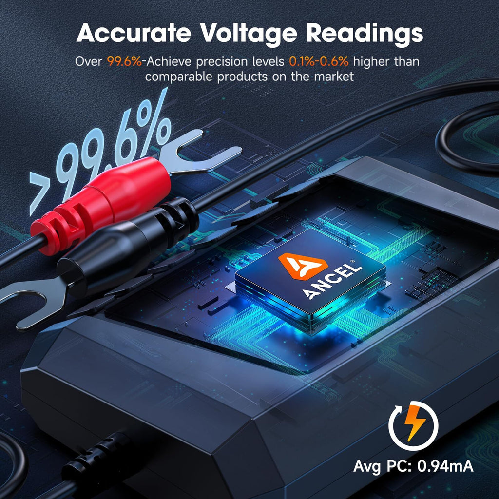 ANCEL BM300 12V Battery Monitor - Bluetooth 4.0 Automotive Voltmeter with Cha...