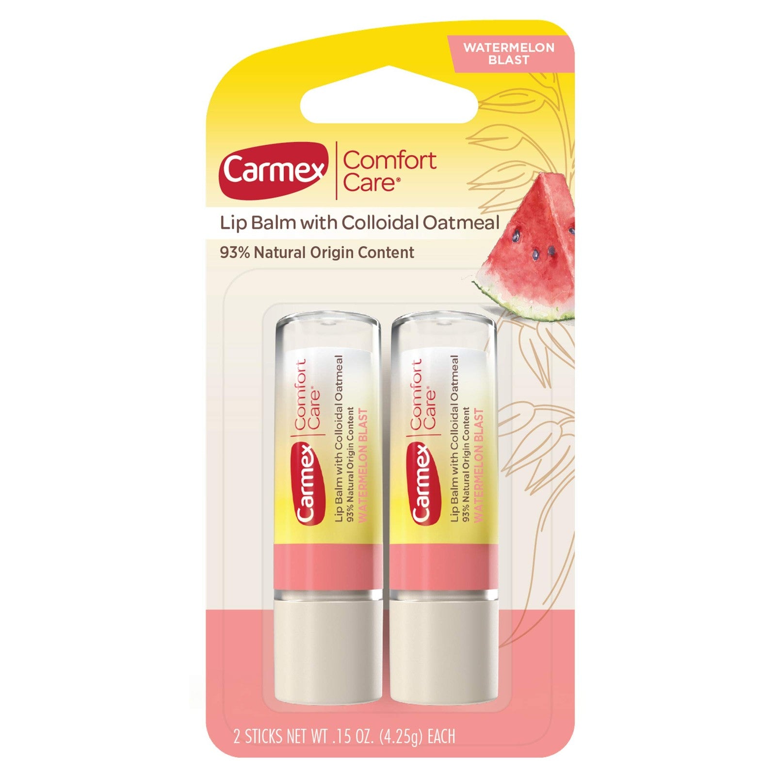 Carmex Comfort Care Lip Balm Stick with Colloidal Oatmeal in Watermelon Blast -