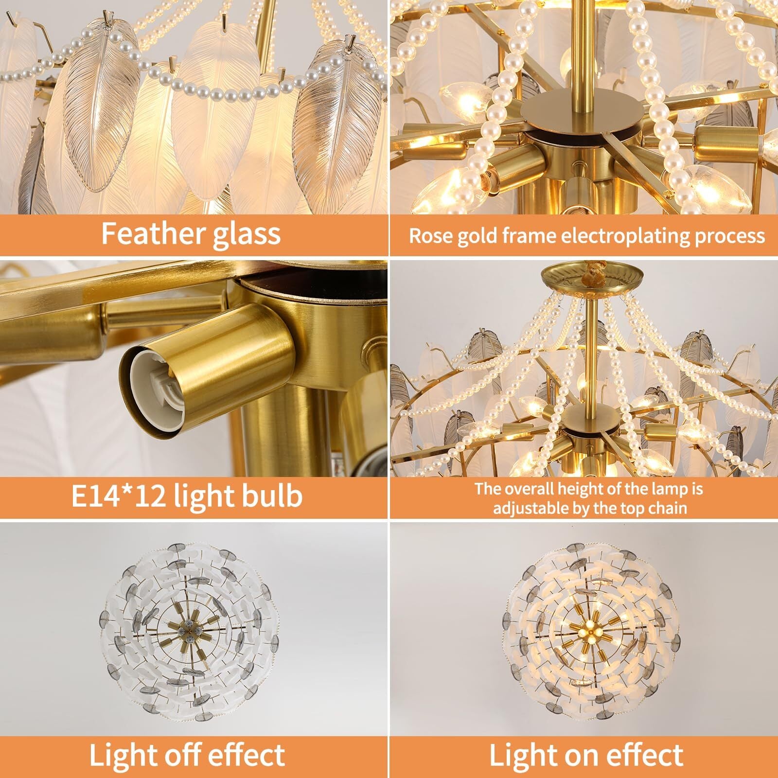 Tonuao Gold Chandeliers Lighting,31inch 12-Lights Modern Crystal