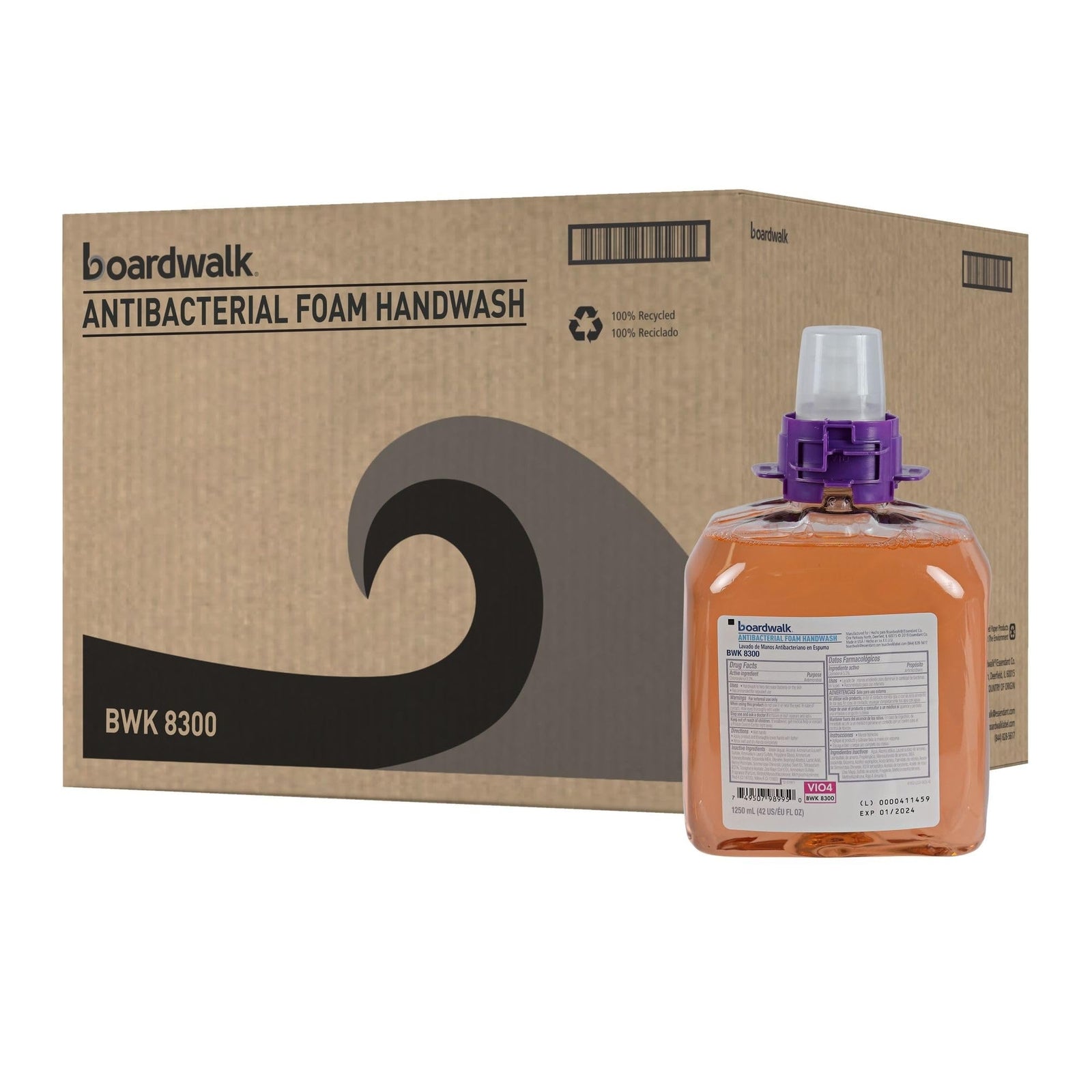 Boardwalk 1250mL Foam Hand Soap Refill Fruit Scent Antibacterial Commercial Use