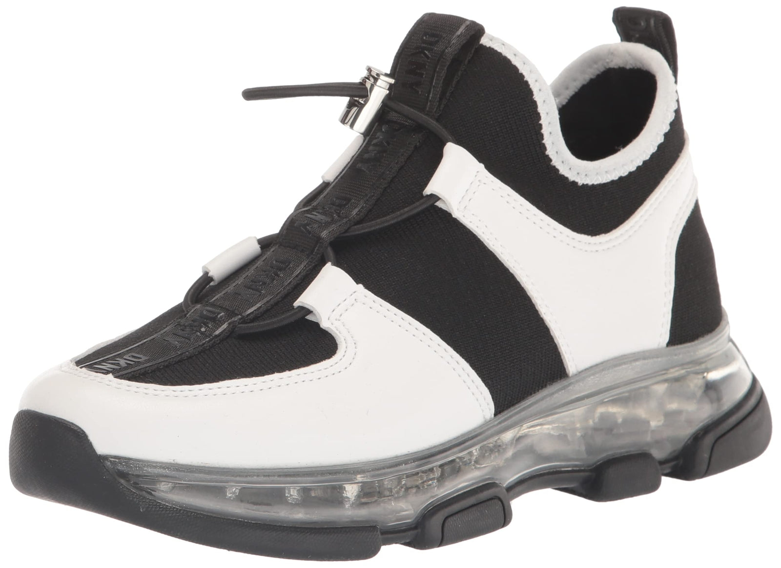 DKNY Women's Everyday Comfortable TACE-Slip On Sneak Sneaker, BK/BRT WHT, 5