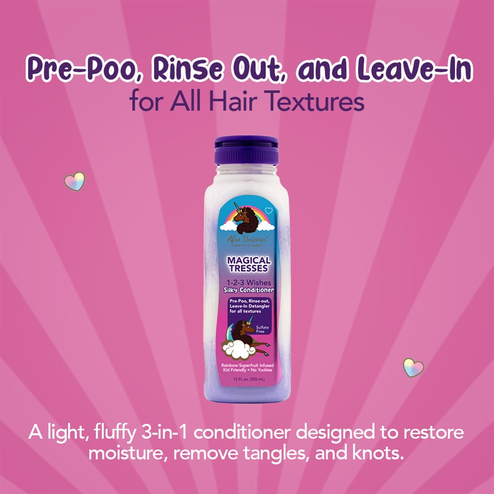 MAGICAL TRESSES by Afro Unicorn - 1-2-3 Wishes Silky Conditioner - Restores Pack