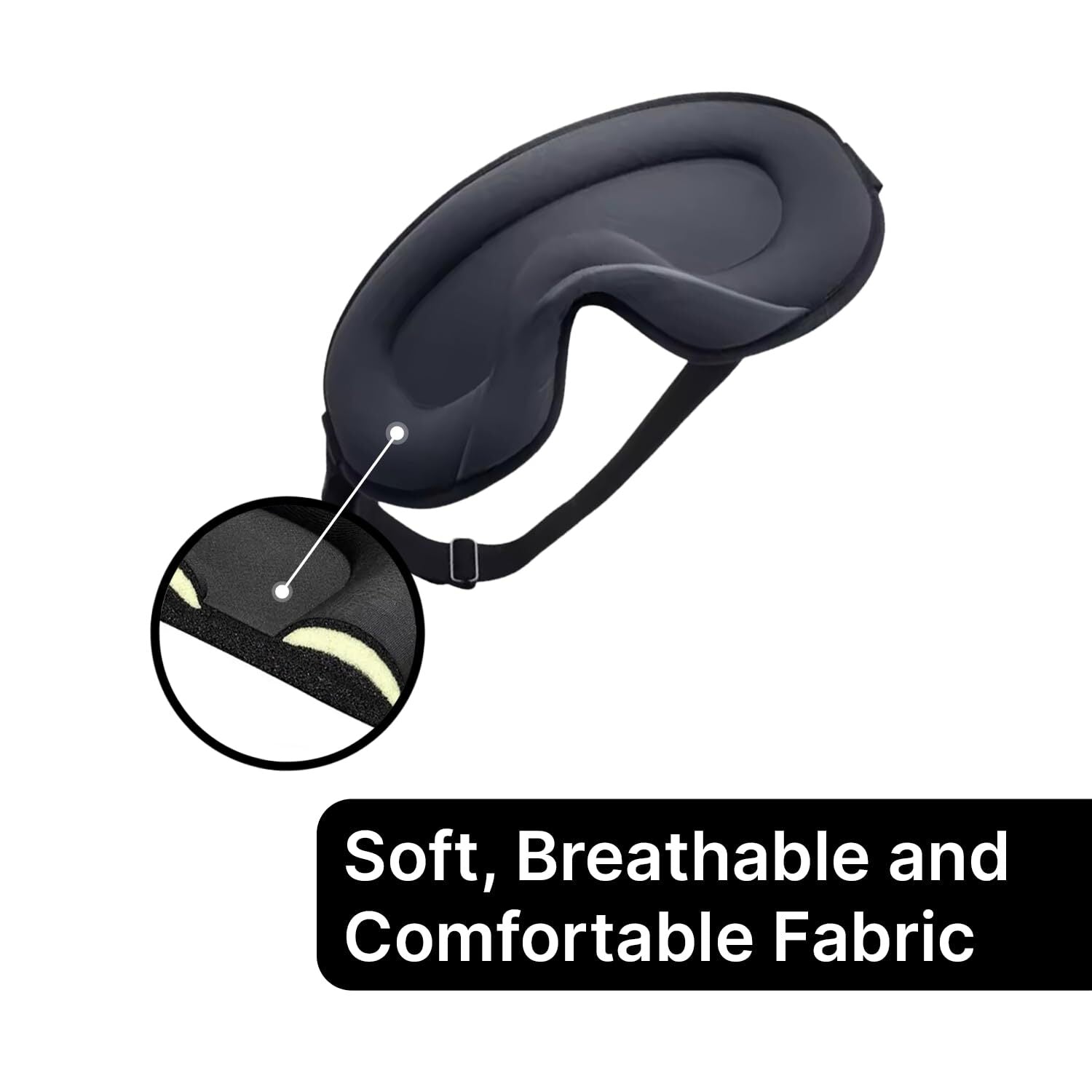 NCVIA Sleep Eye Mask for Men Women, 3D Sleeping Mask with Adjustable Strap, Zero
