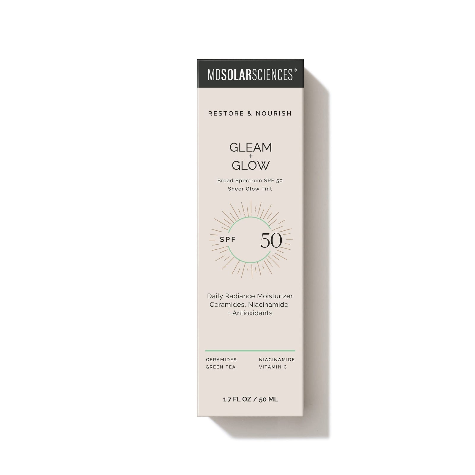 MDSolarSciences Gleam + Glow Sunscreen SPF 50 | Sheer Glow Tinted Moisturizer
