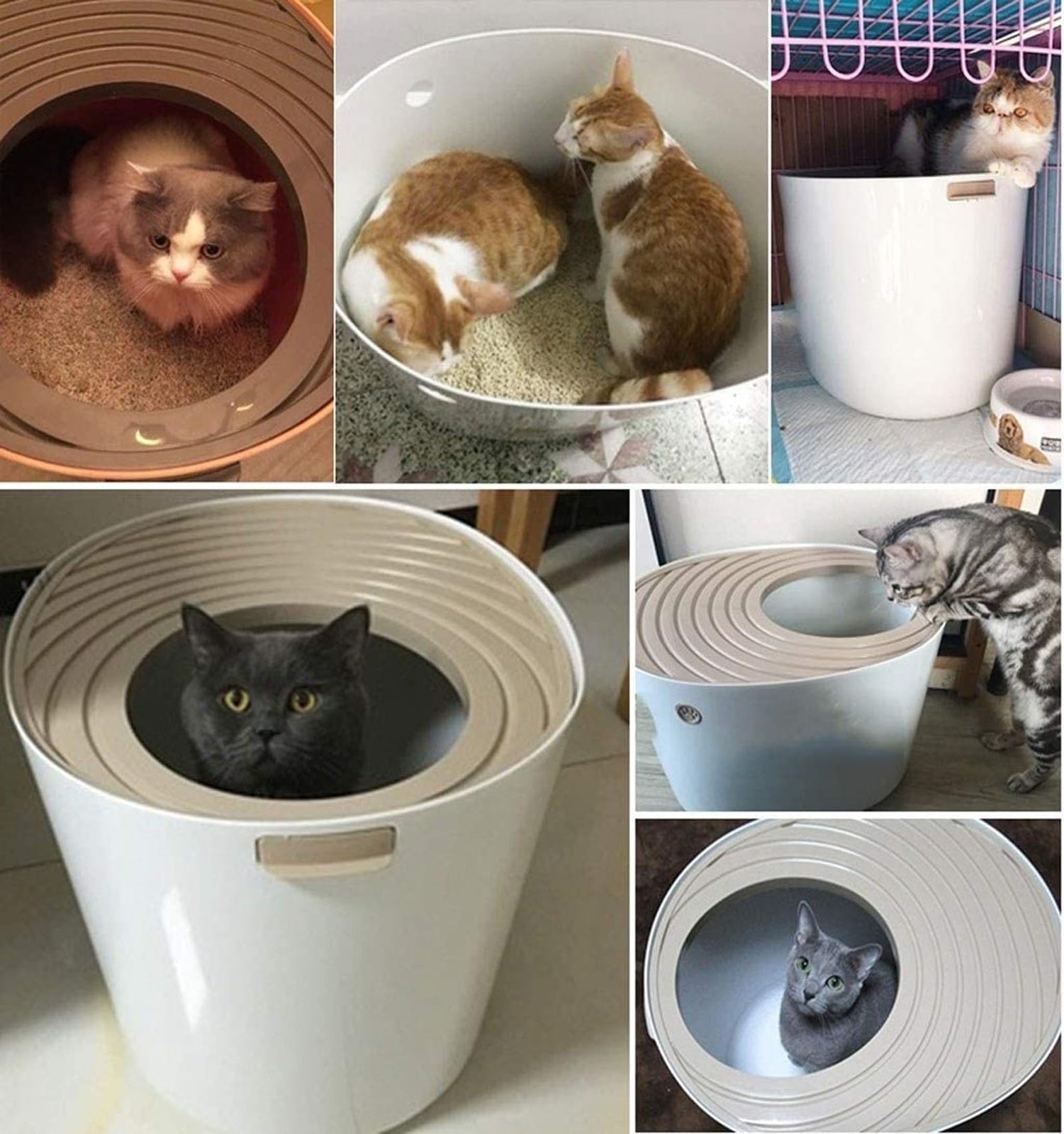 Cat Litter Boxes, High Capacity Ultra Wide-Angle Flip Creative Cat Toilet with