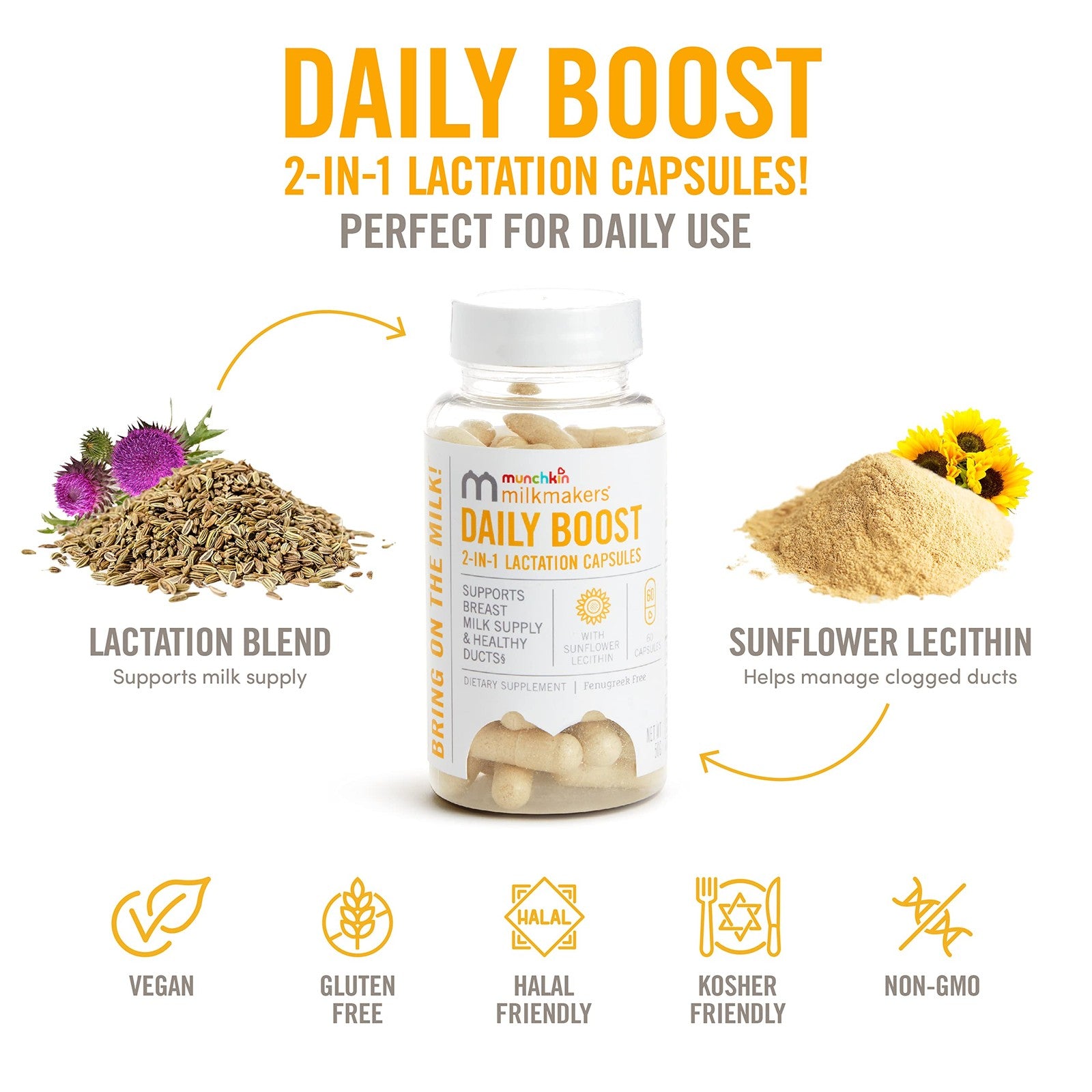 Munchkin® Milkmakers® Daily Boost 2-in-1 Lactation Supplements for