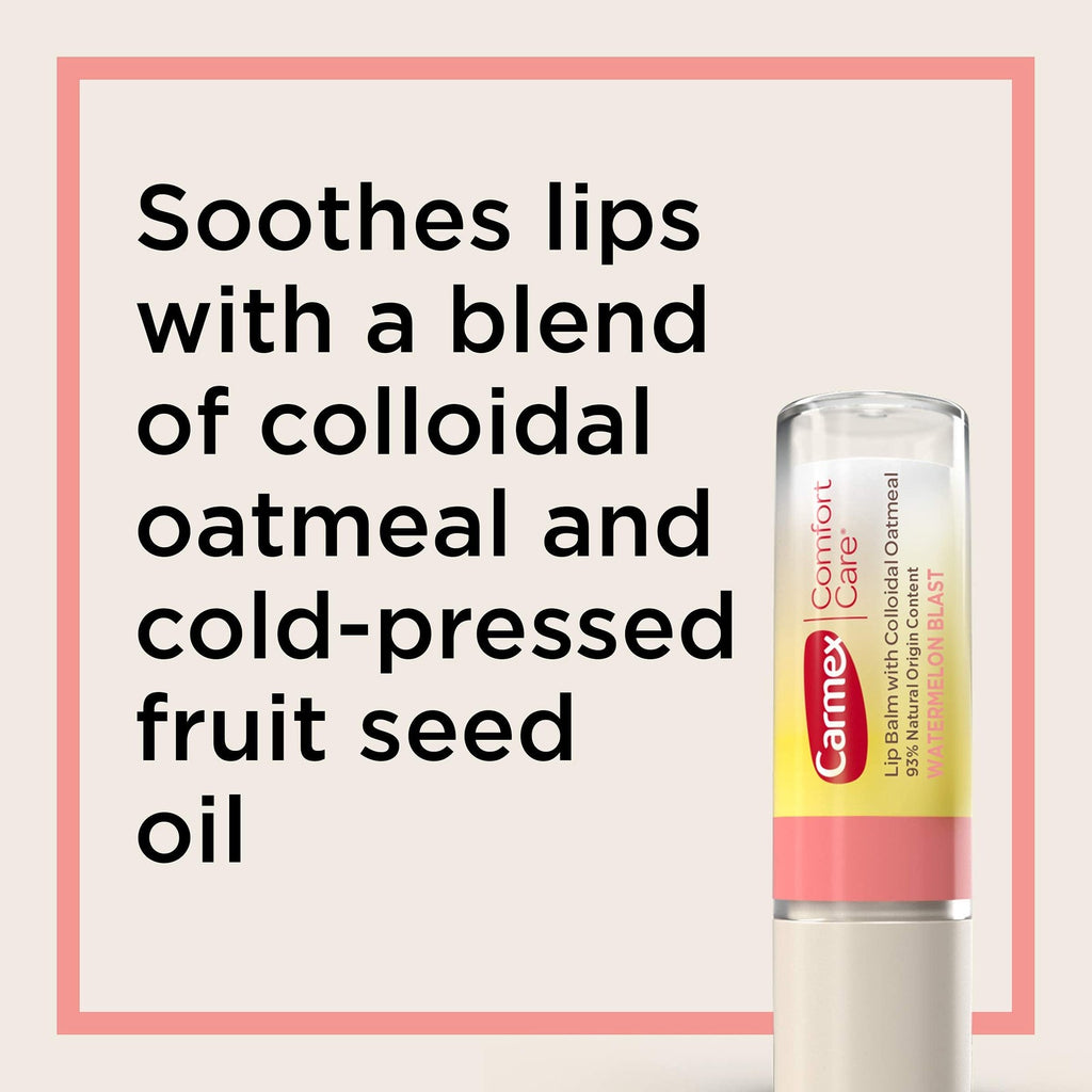Carmex Comfort Care Lip Balm Stick with Colloidal Oatmeal in Watermelon Blast -