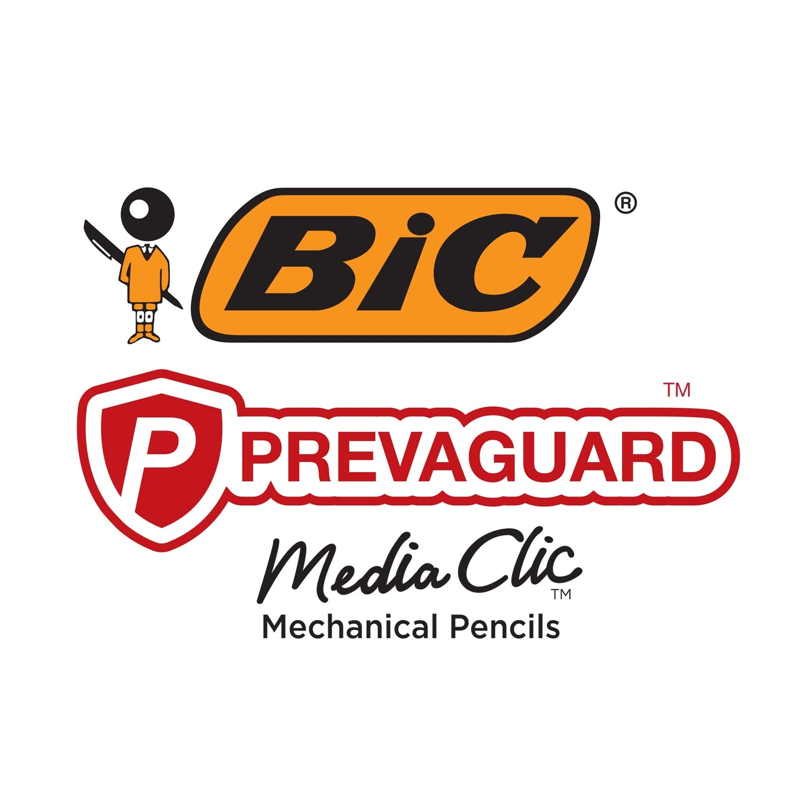 BIC PrevaGuard Media Clic #2 Mechanical Pencil, Medium Point (0.7mm), 12-Count,