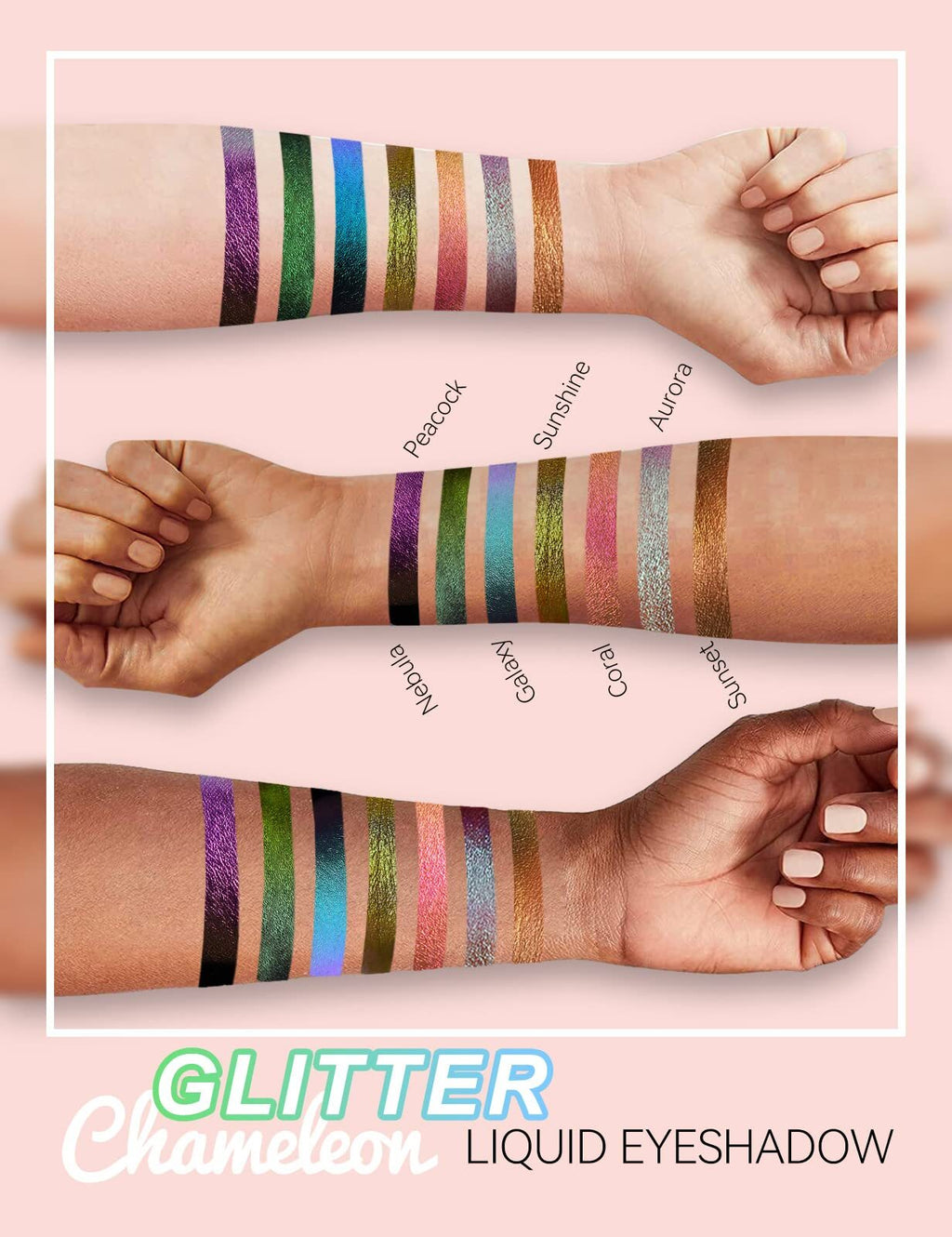 HANLADY Chameleon Eyeshadow Liquid Glitter Eye Makeup, Glitter Eyeshadow Intense