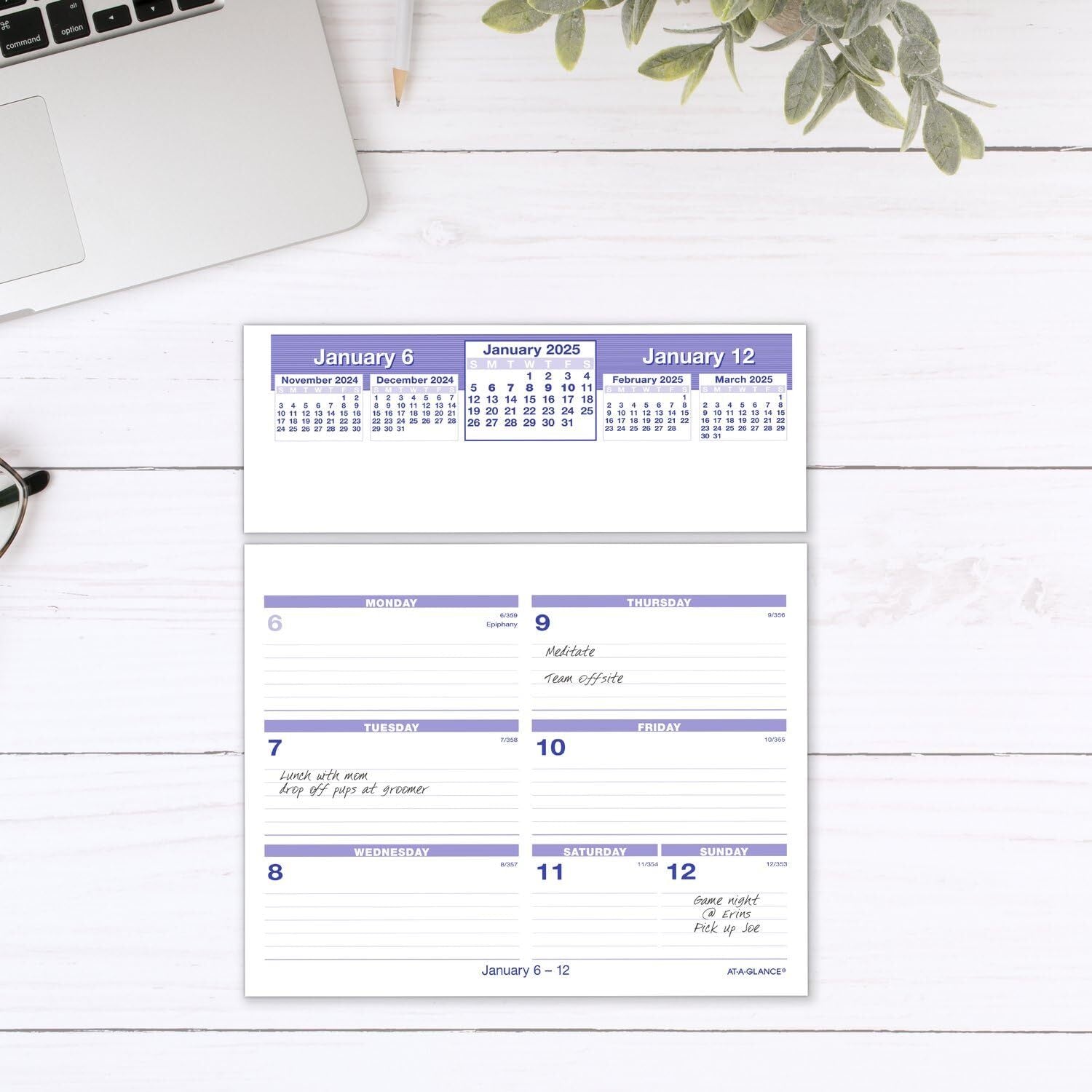 AT-A-GLANCE 2025 Desk Calendar Refill, Weekly, 6" x 7", Flip-A-Week (SW705X5025)