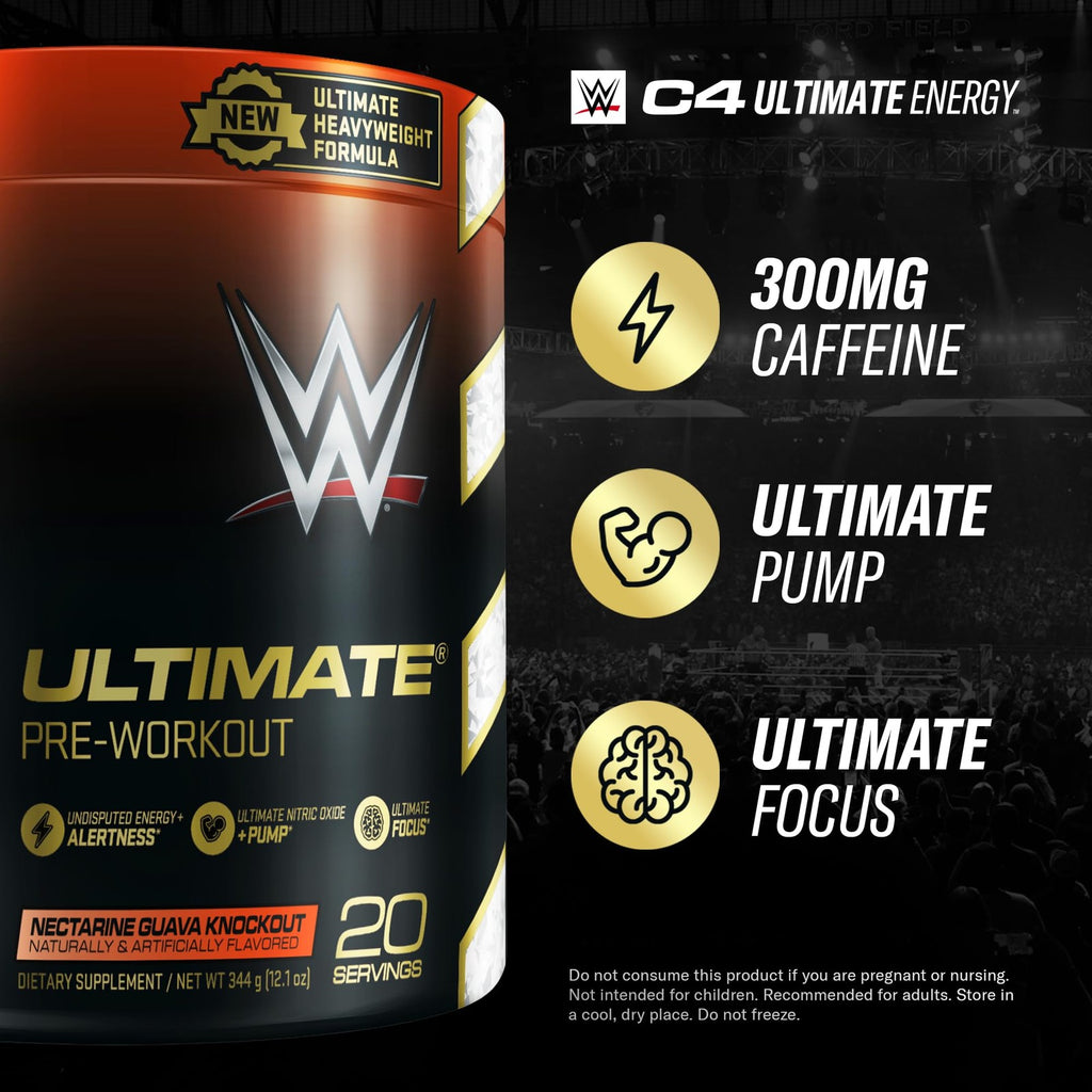 Cellucor C4 Ultimate x WWE Pre Workout Powder Nectarine Guava Knockout - Sugar