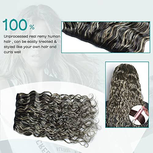 BEQUEEN Clip in Human Hair Extensions Real Human Hair 8pcs 120g Body Wavy Thi...