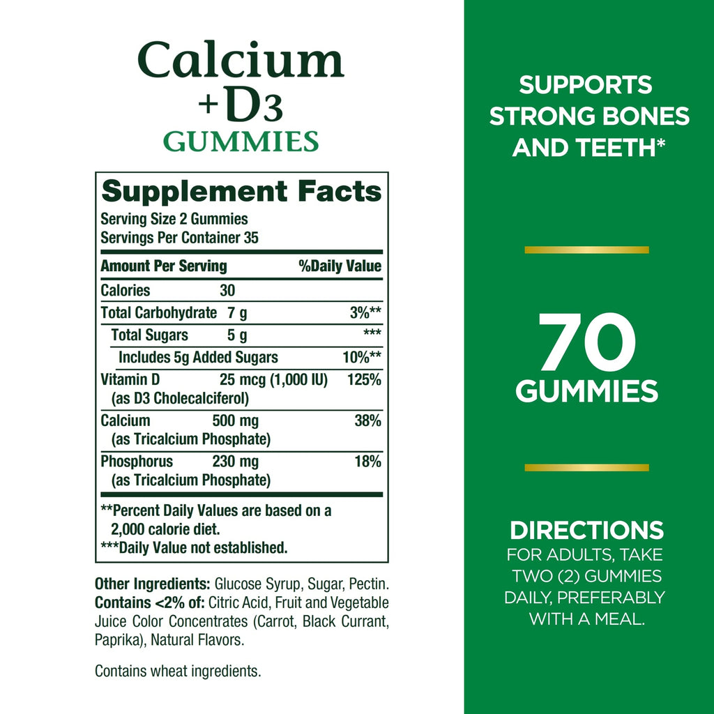 Calcium & Vitamin D Gummies by Nature's Bounty, Immune Support & Bone Health,