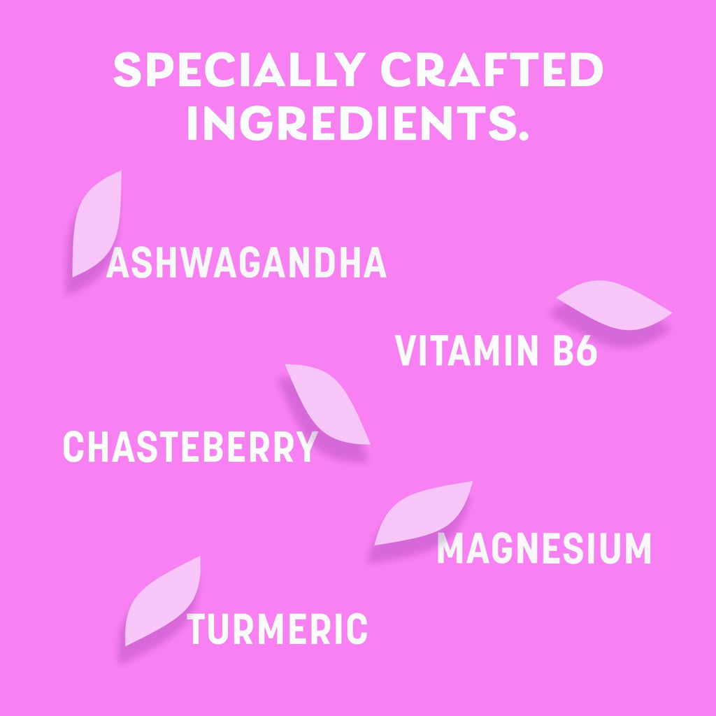 Pamprin Botanicals Supplement for PMS & Period Support, with Ashwagandha,