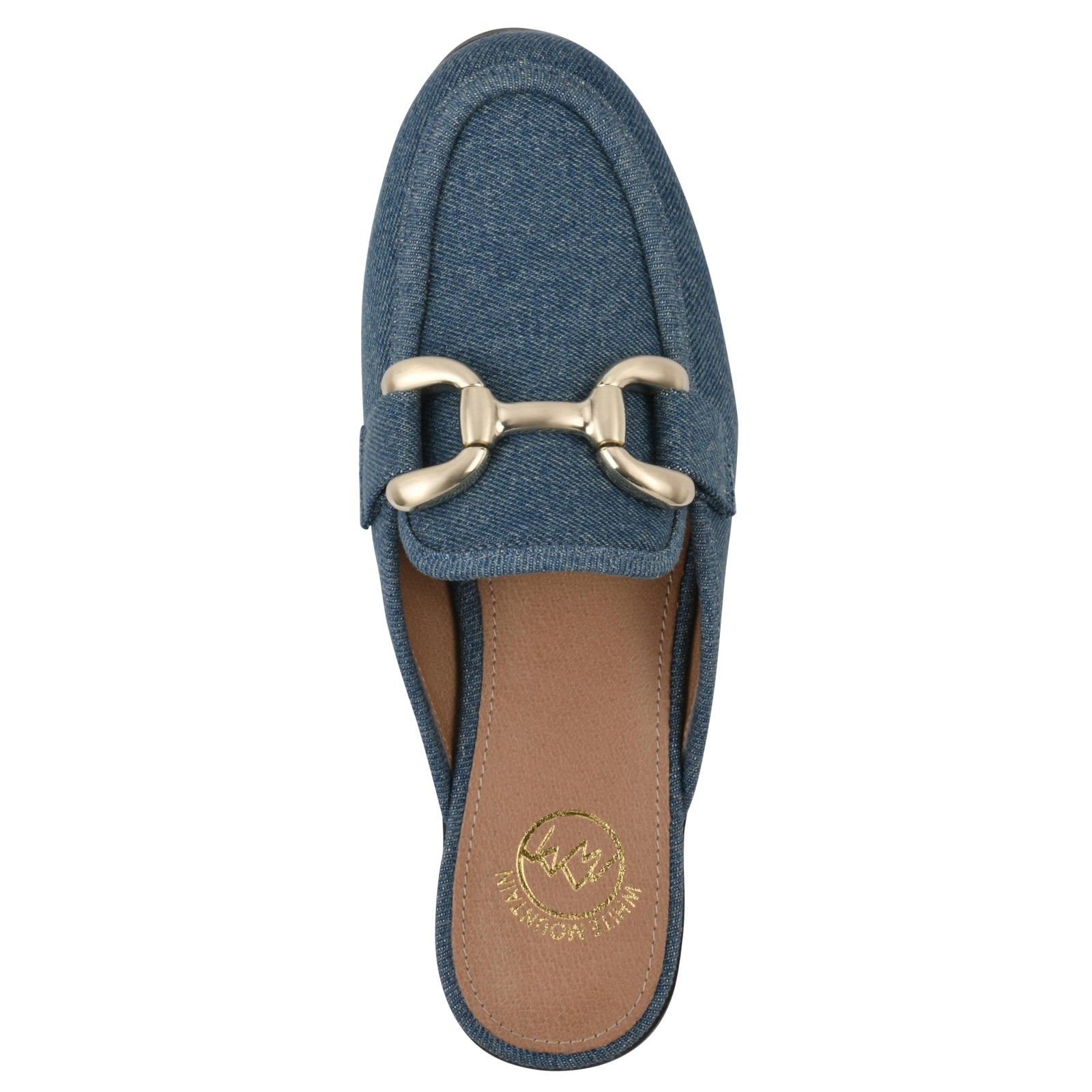 WHITE MOUNTAIN Women's Castor Moc Toe Mule, Vintage.Blue/Fabric, 7.5 M