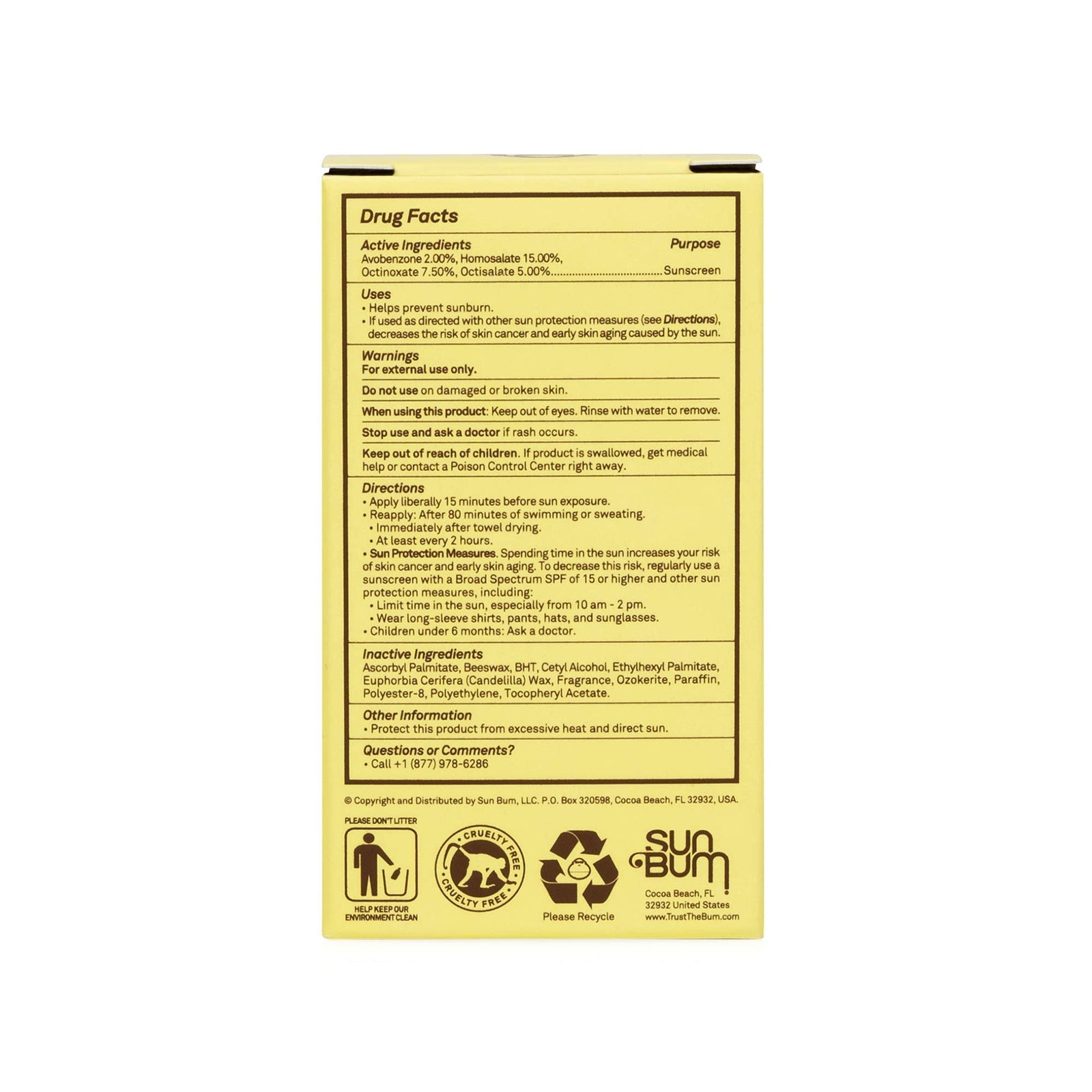 Sun Bum Face Stick 0.45-Ounce