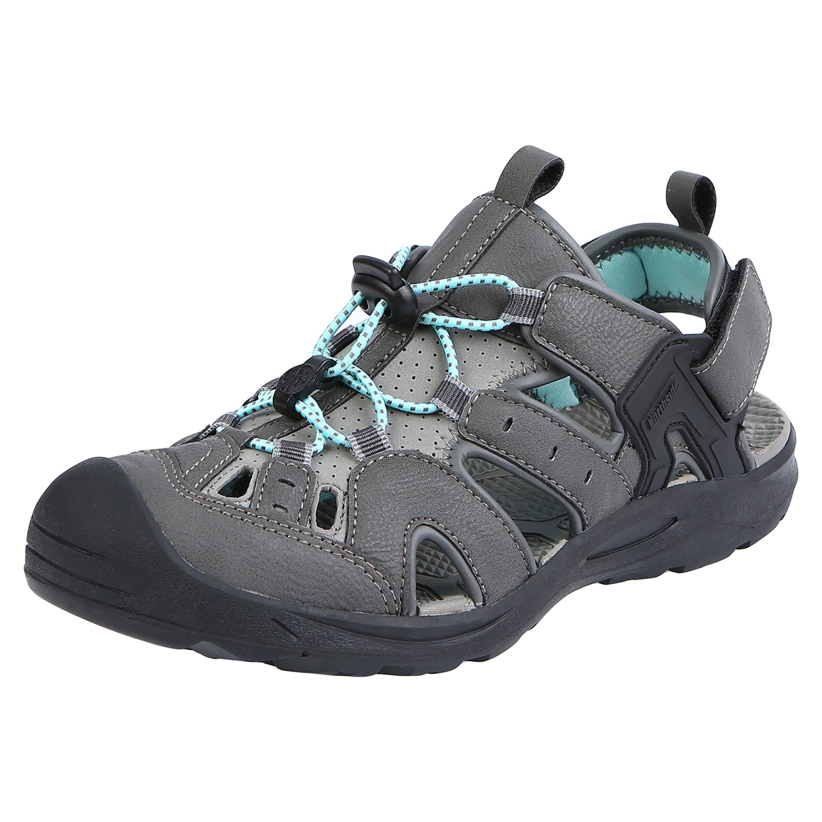 Northside Women's Burke 3.0 Sport Sandal, Dark Gray/Aqua-077, 11