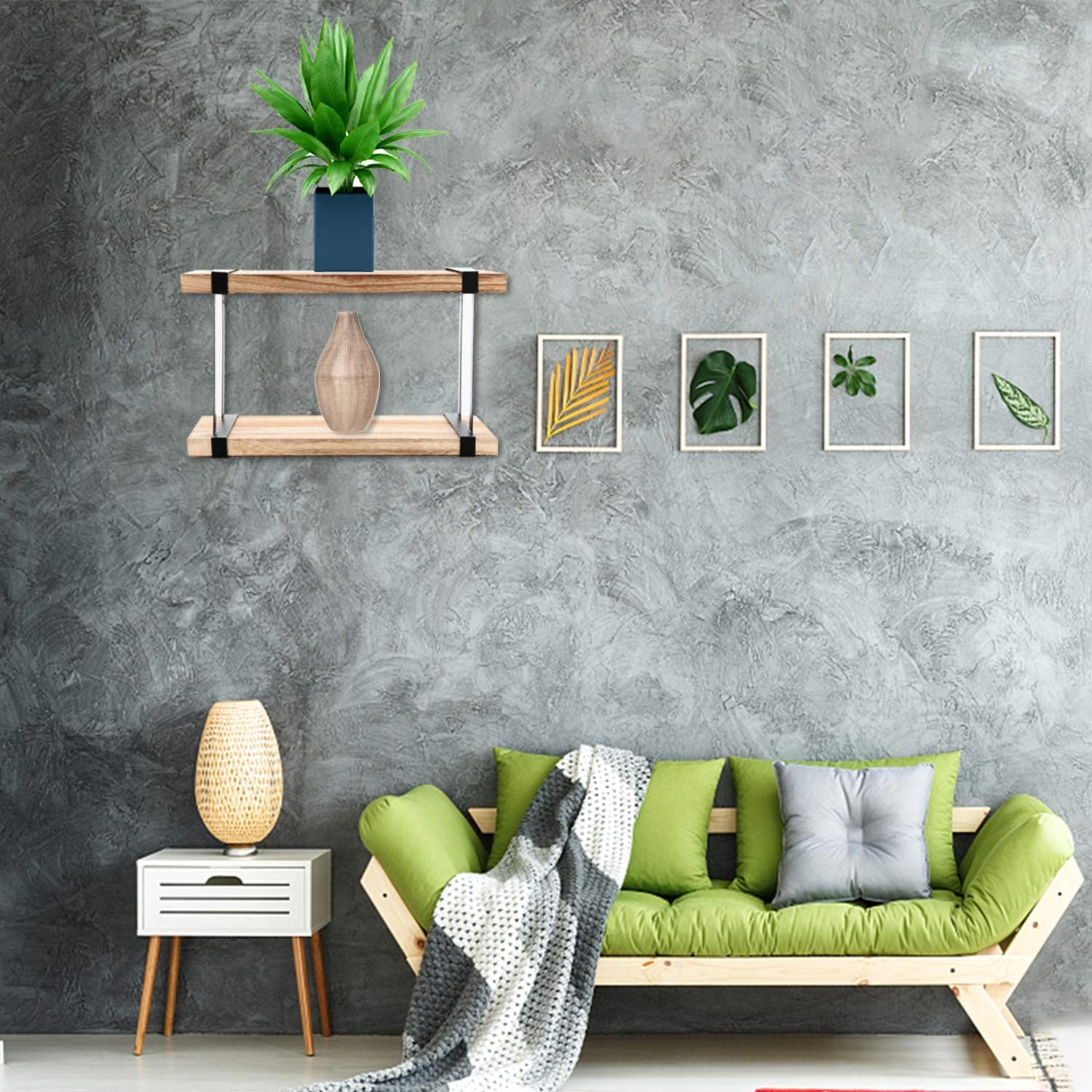 Volksdecor Premium 3 Tier Walnut Floating Shelves