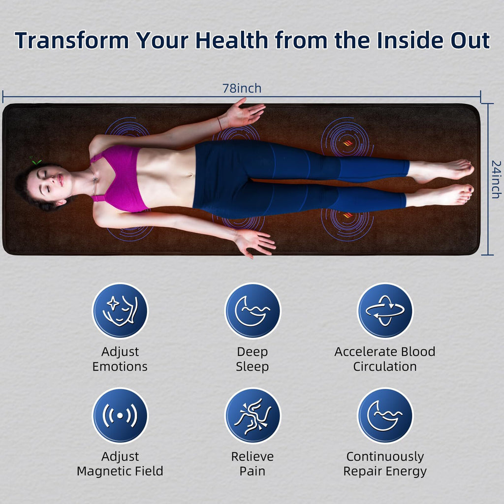 UTK Full Body Magnetic Therapy Mat Far Infrared Heating Pad for Pain Relief A...