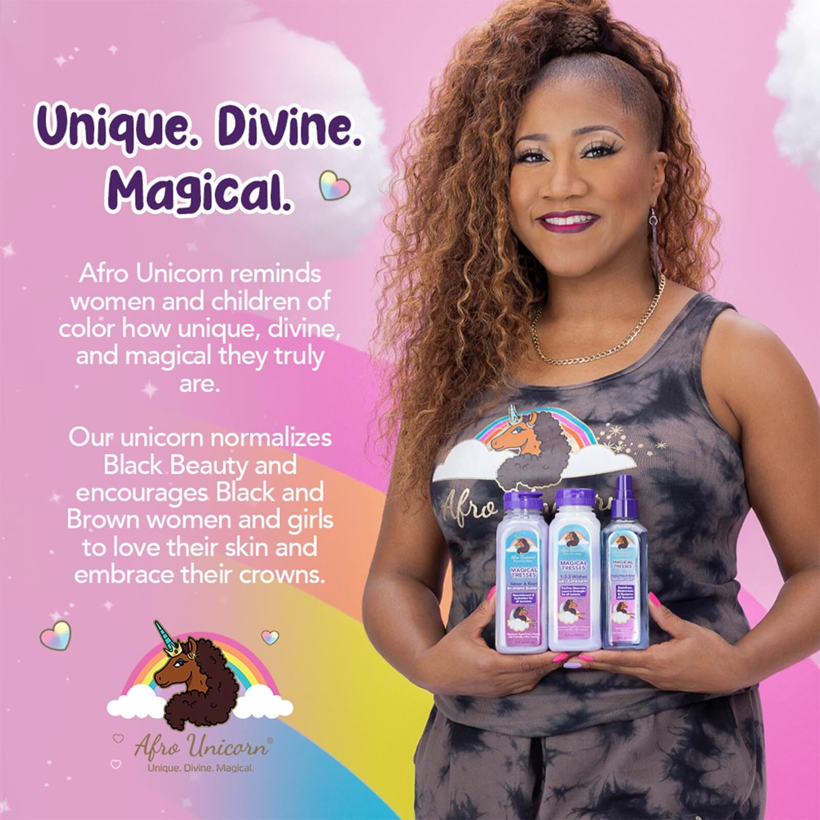 MAGICAL TRESSES Afro Unicorn Wavy, Coily, and Curly Hair Shampoo - Defining,