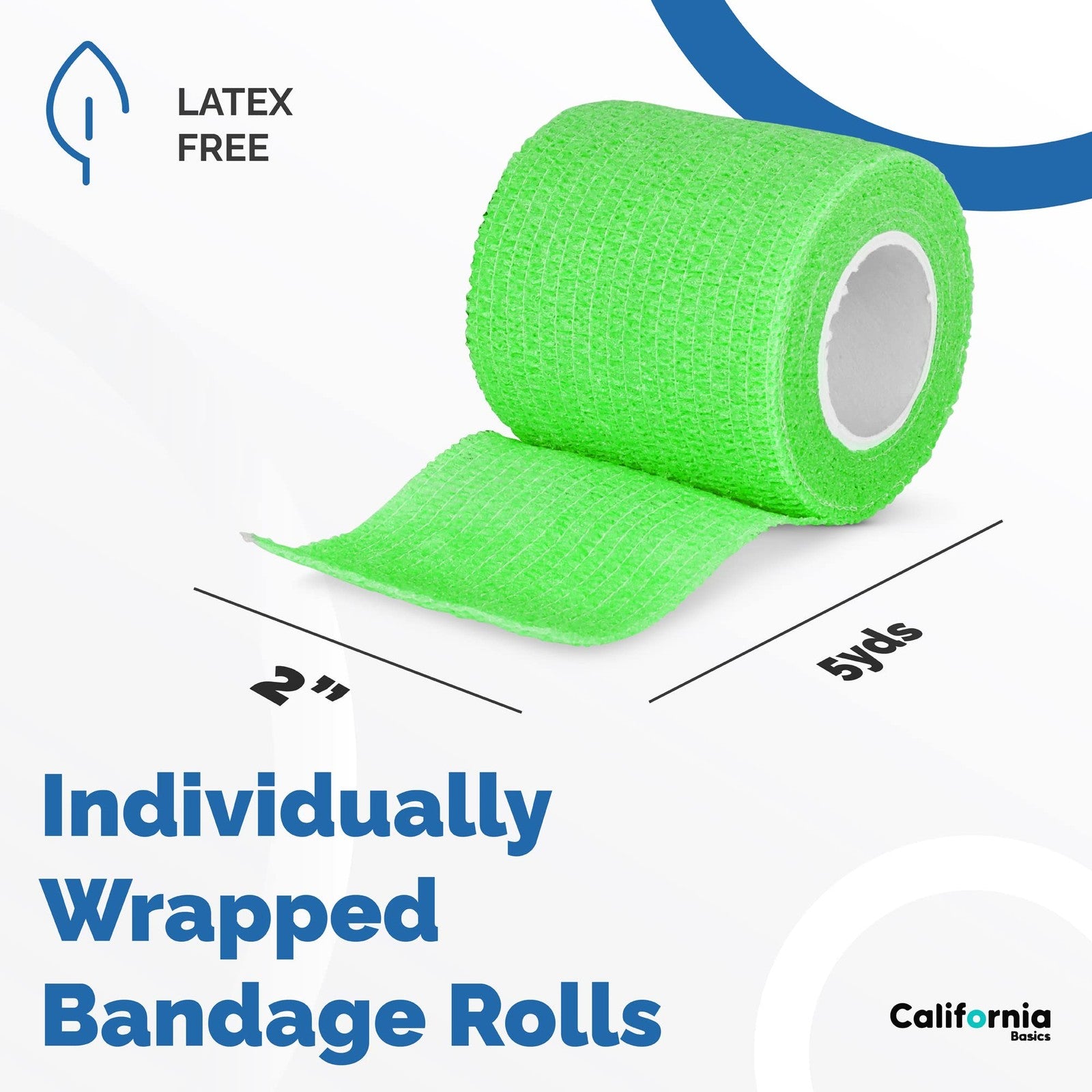 California Basics Self-Adhesive Medical Tape (2 inch) - Pack of 12 - Cohesive