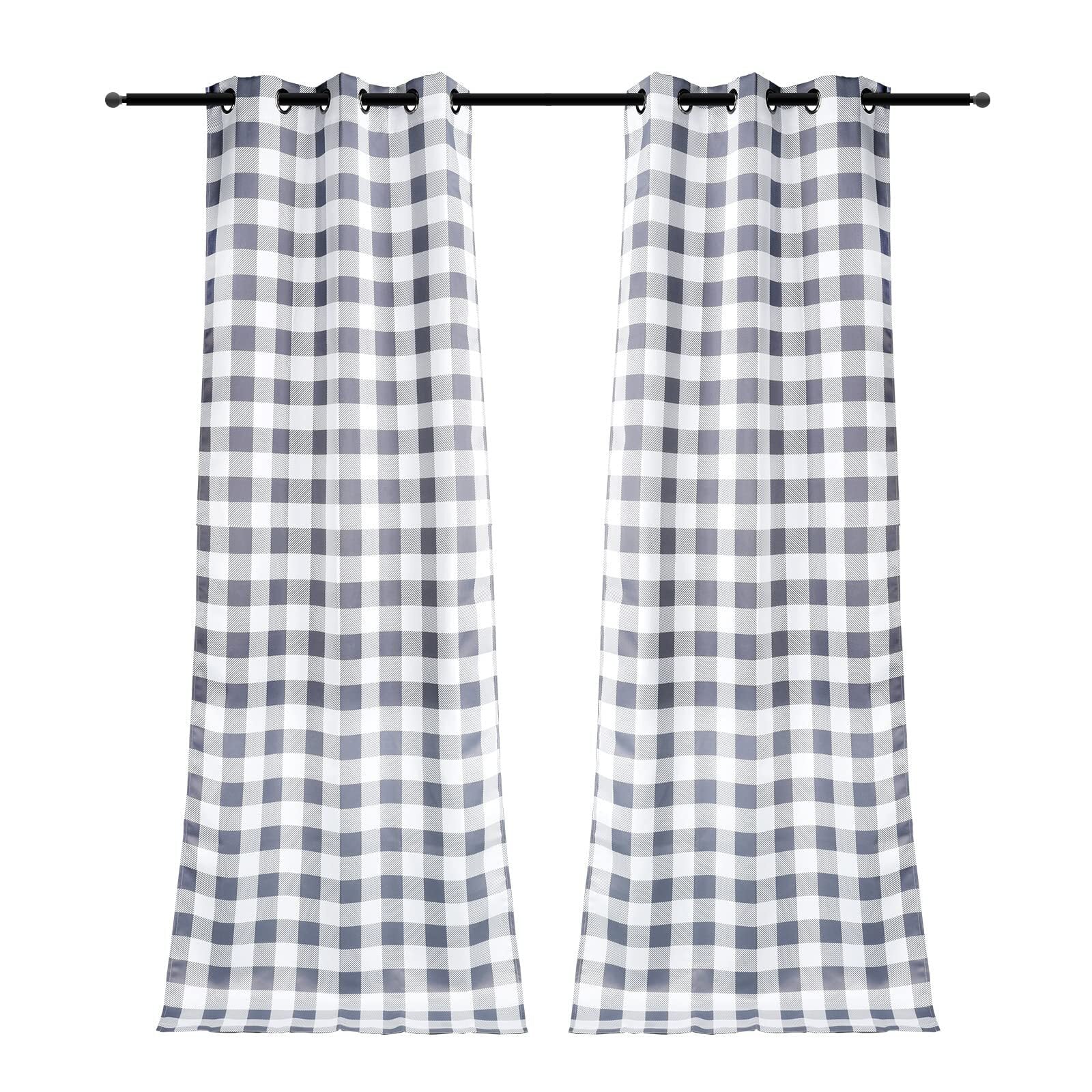 Simple Deluxe Buffalo Plaid Blackout Curtains Panels for Living Room, Bedroom