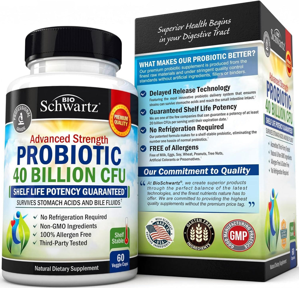 Daily Probiotic Supplement with 40 Billion CFU - Gut Health Complex with