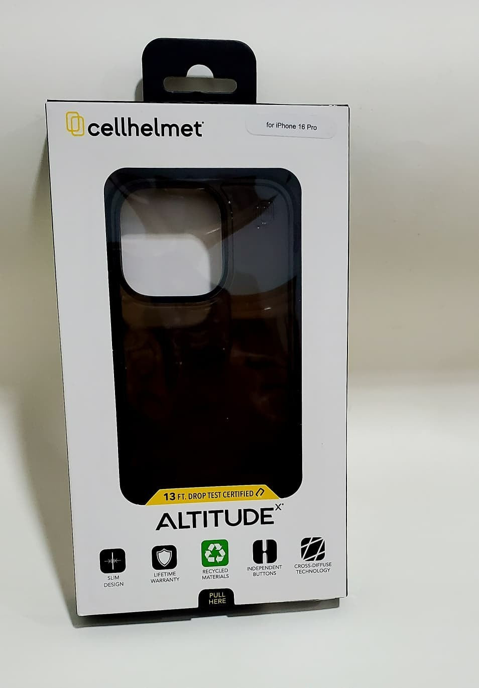 cellhelmet Altitude X iPhone 16 Pro Case Onyx Black Shock Drop Protection