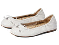 Sam Edelman Girls Felicia Mini Ballet Flat, White Lea, 3 Big Kid US