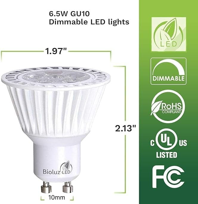 Bioluz LED Bulbs Commercial Grade GU10 Light Bulbs 120V 50W Halogen Replacement