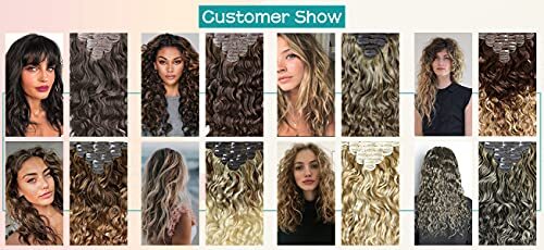 BEQUEEN Clip in Human Hair Extensions Real Human Hair 8pcs 120g Body Wavy Thi...