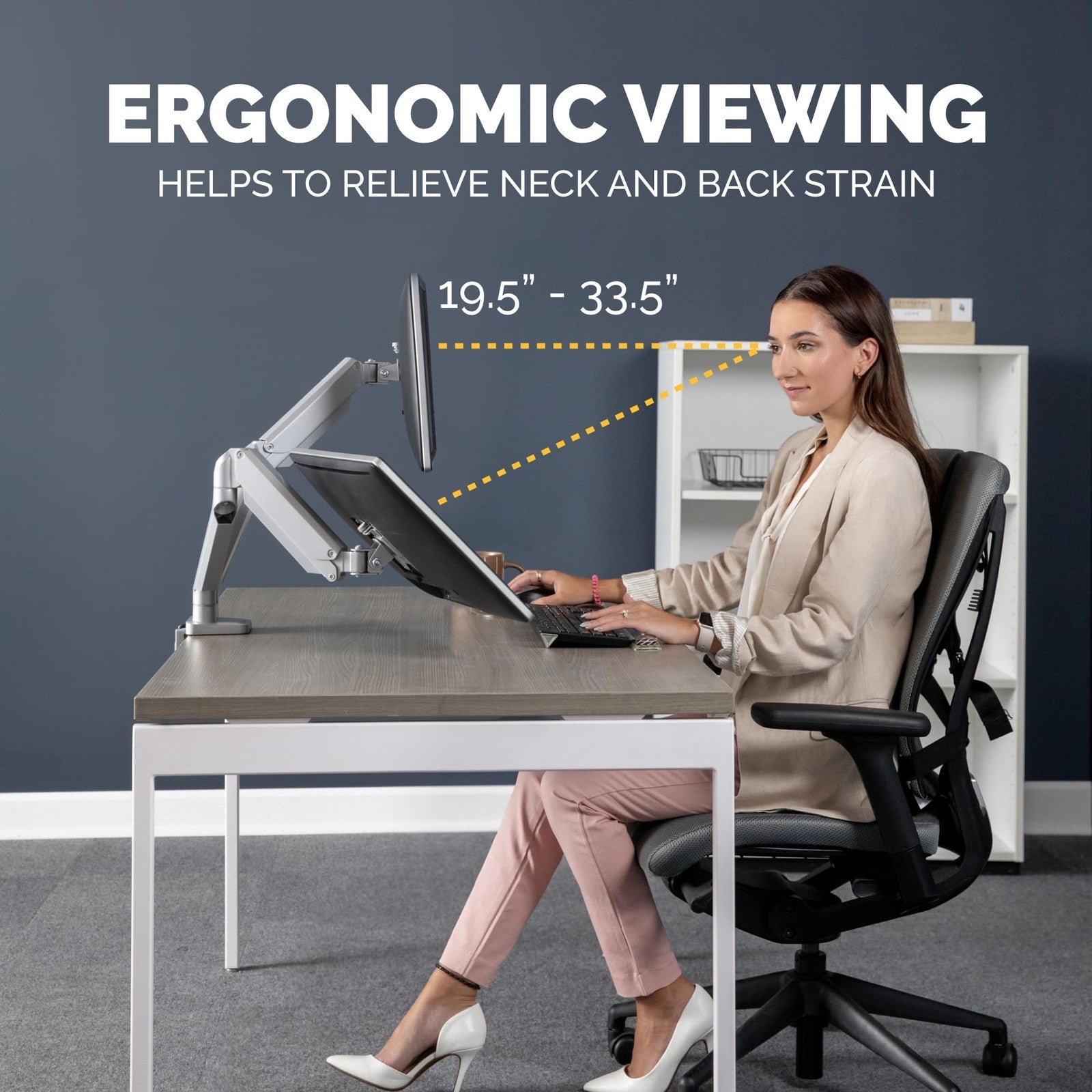 Fellowes Platinum Series Dual Monitor Arm for 40-Inch Monitors, Full Motion,