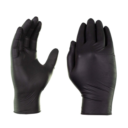 Ammex X3 Industrial Black Nitrile Gloves, Box of 100, 3 Mil, Size Medium, Latex