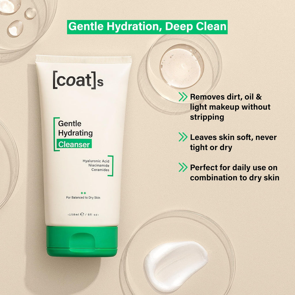 COATS Gentle Hydrating Cleanser [5oz] – Moisturizing Face Wash w/Hyaluronic Acid